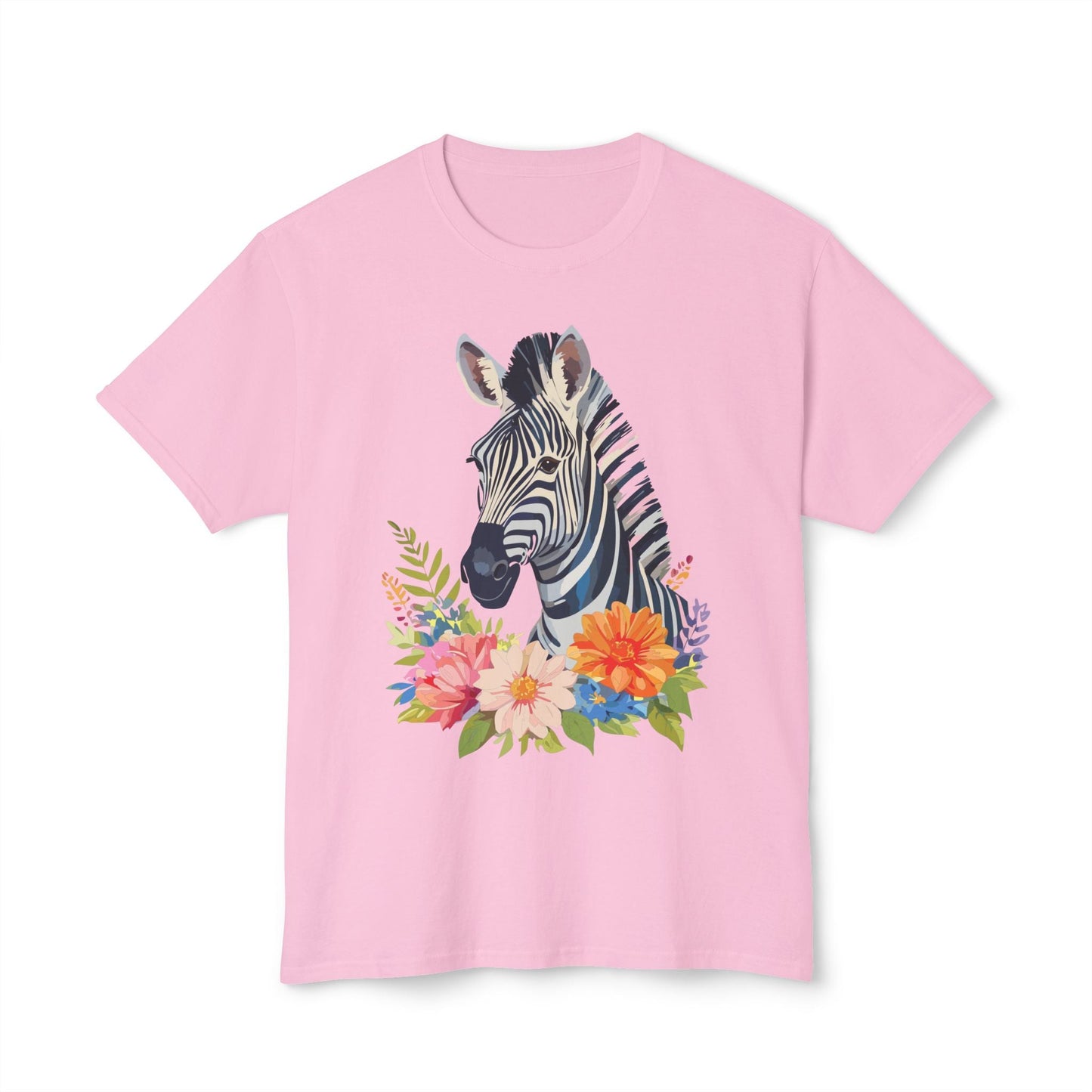 Unisex Zebra Art T Shirt With Full Color Print 100 Percent Cotton Jersey Tee Premium