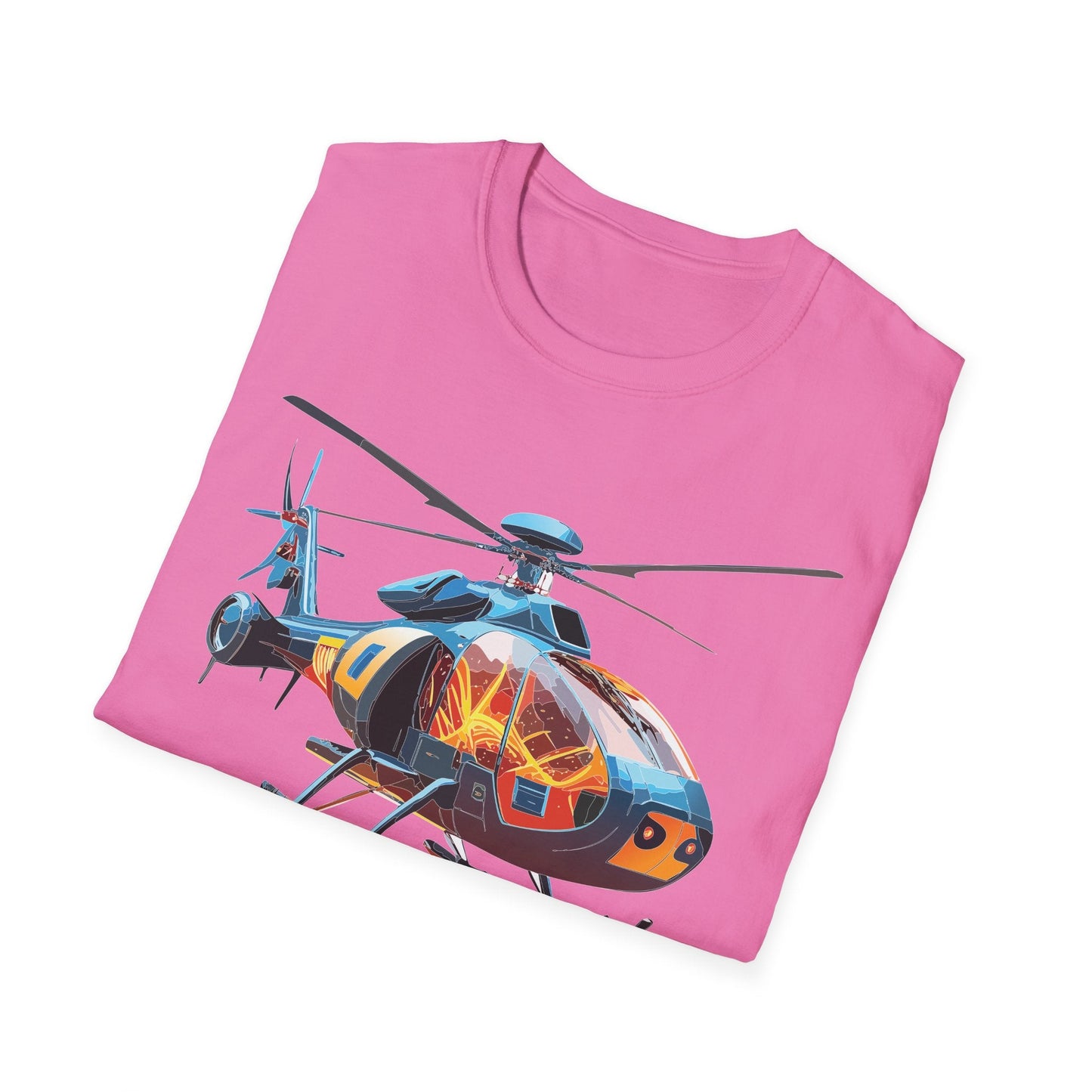 Helicopter Chopper Shirt Unisex Gildan Softstyle 64000 Short Sleeve Tee For Everyday Wear