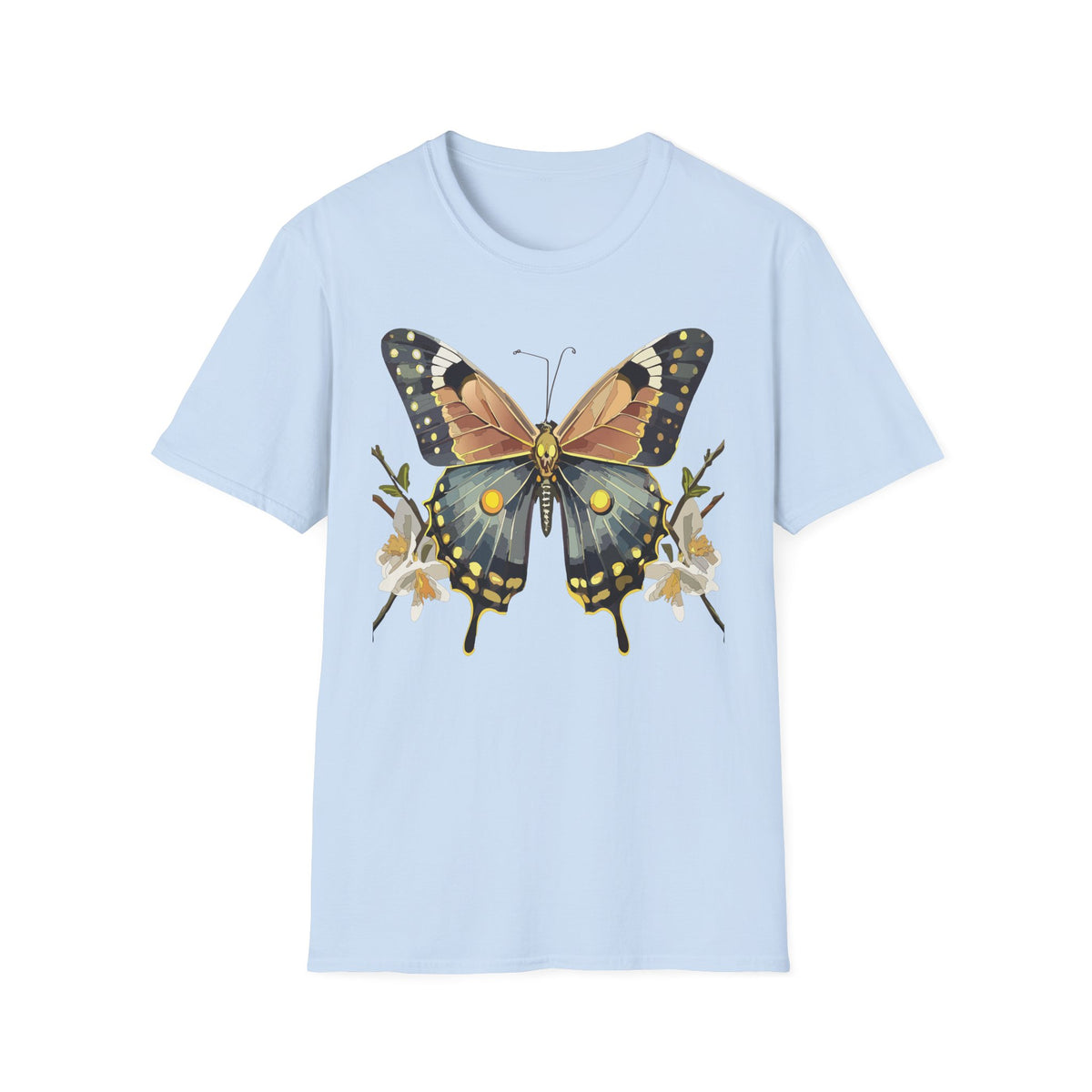 Butterfly Floral T‑Shirt — Vintage Monarch Graphic Tee Unisex 100 Cotton Gildan T-Shirt
