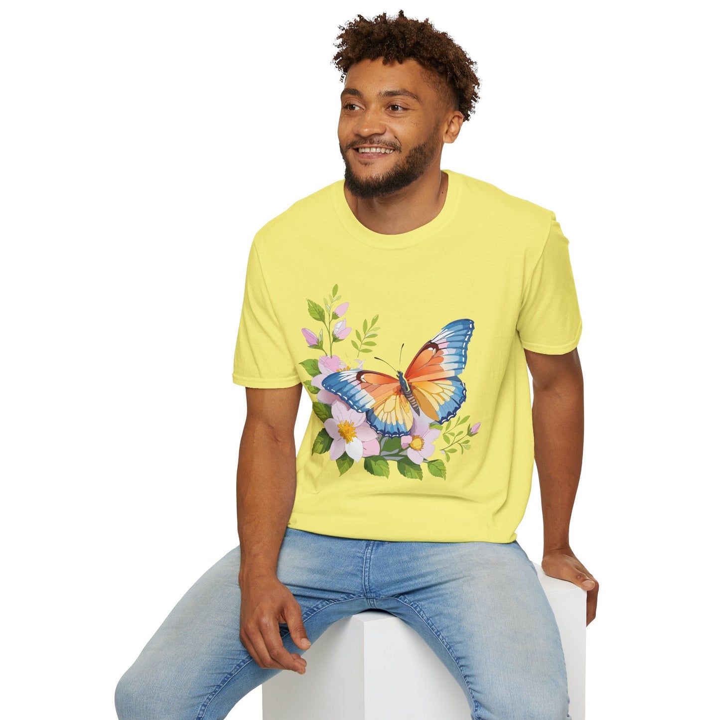 Butterfly T Shirt Unisex Monarch Design Gildan Softstyle 64000 Ring Spun Cotton Tee