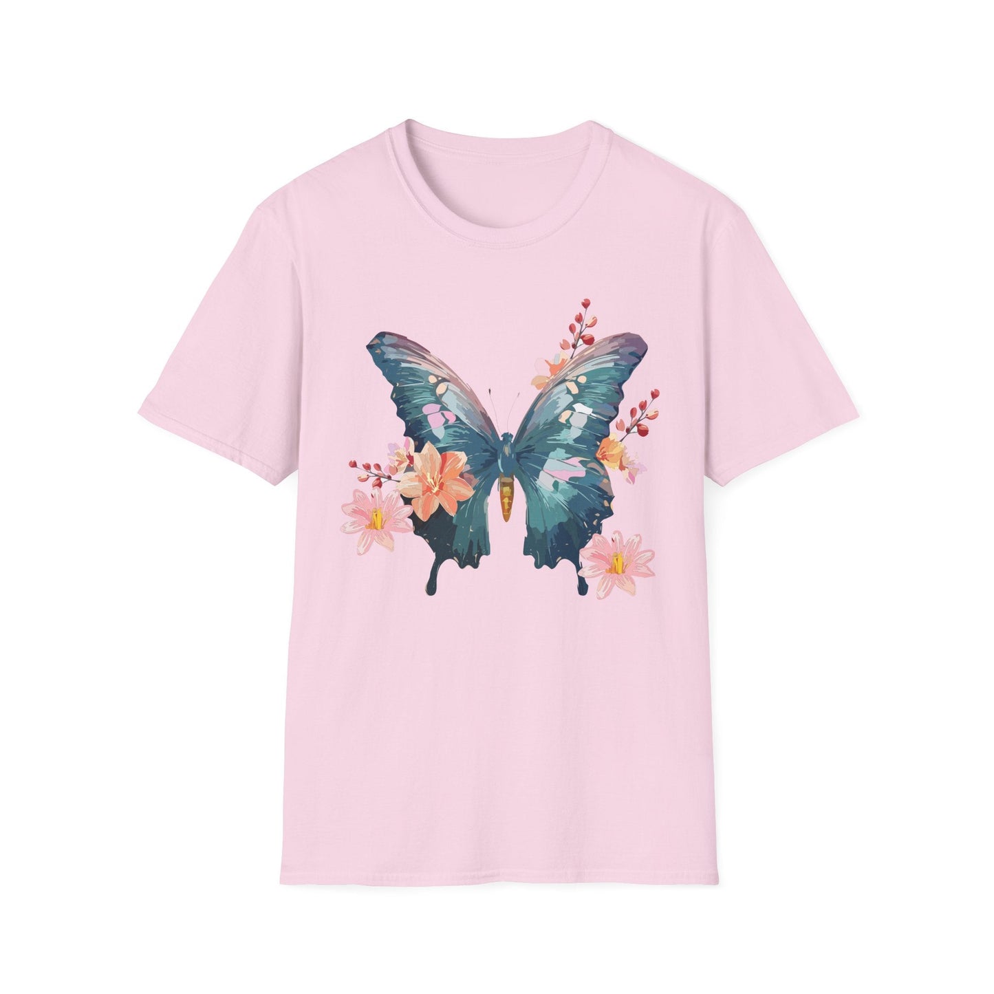Butterfly T Shirt Unisex Gildan Softstyle 64000 100 Percent Ring Spun Cotton Monarch Tee