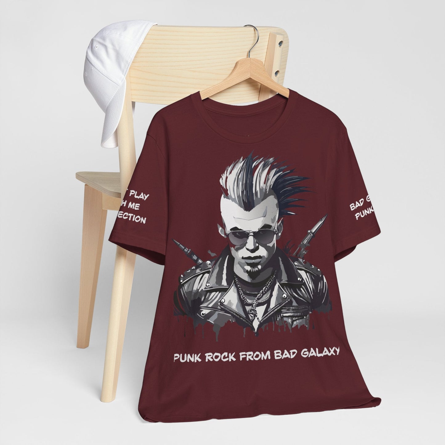 Punk Rock Tee Shirt 100 Percent Cotton Made To Order From Bad Galaxy Eco Friendly Inks USA