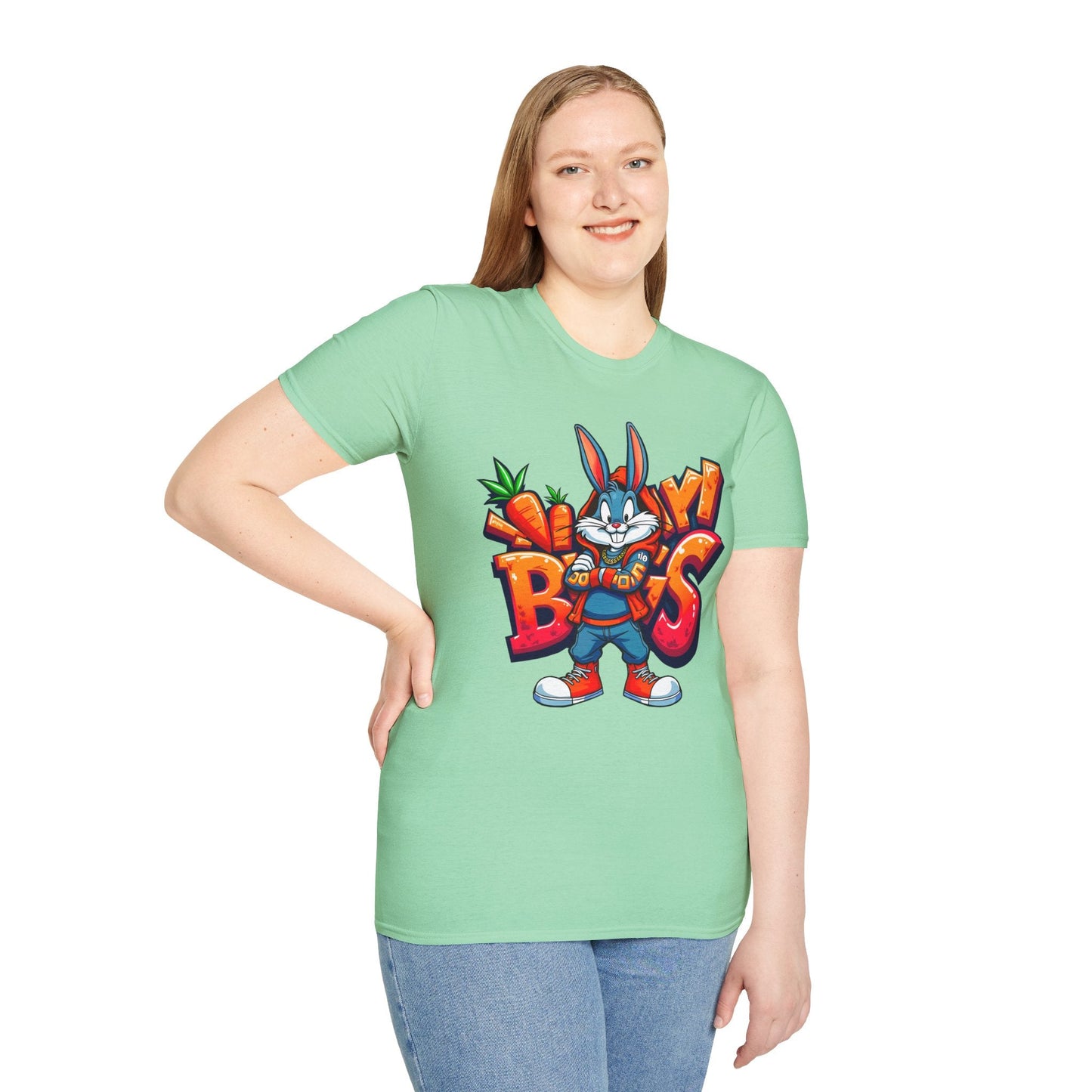 Funny Cartoon Animals T Shirt With Animation Design Unisex Softstyle Graphic Tee Gildan 64000