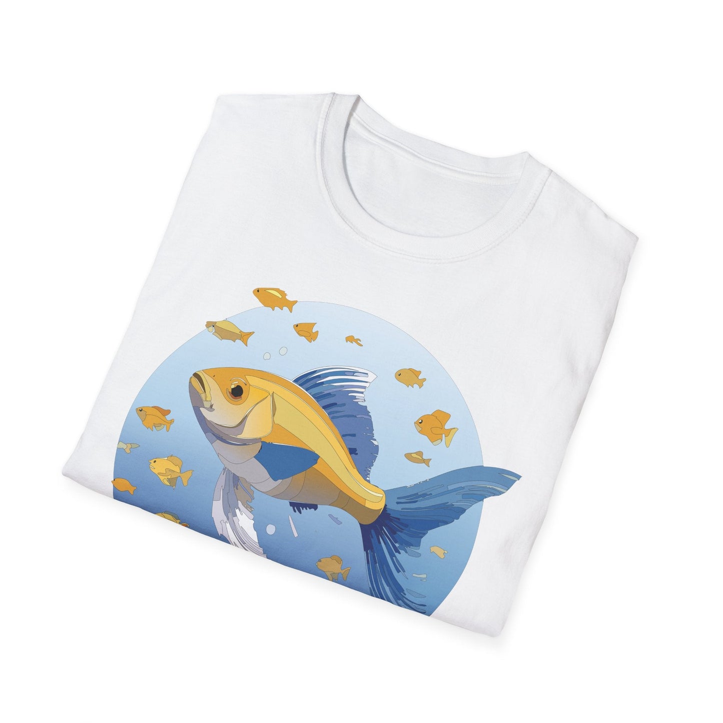 Fish Art Graphic Tee Shirt For Men And Women Unisex Cotton Softstyle Tee With Fish Artwork Design