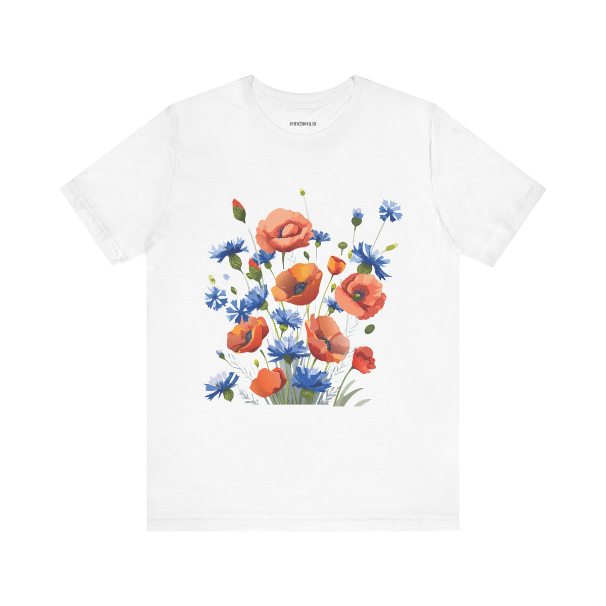 Floral Graphic Unisex Cotton Bella+Canvas Tee with Flowers Design ab8