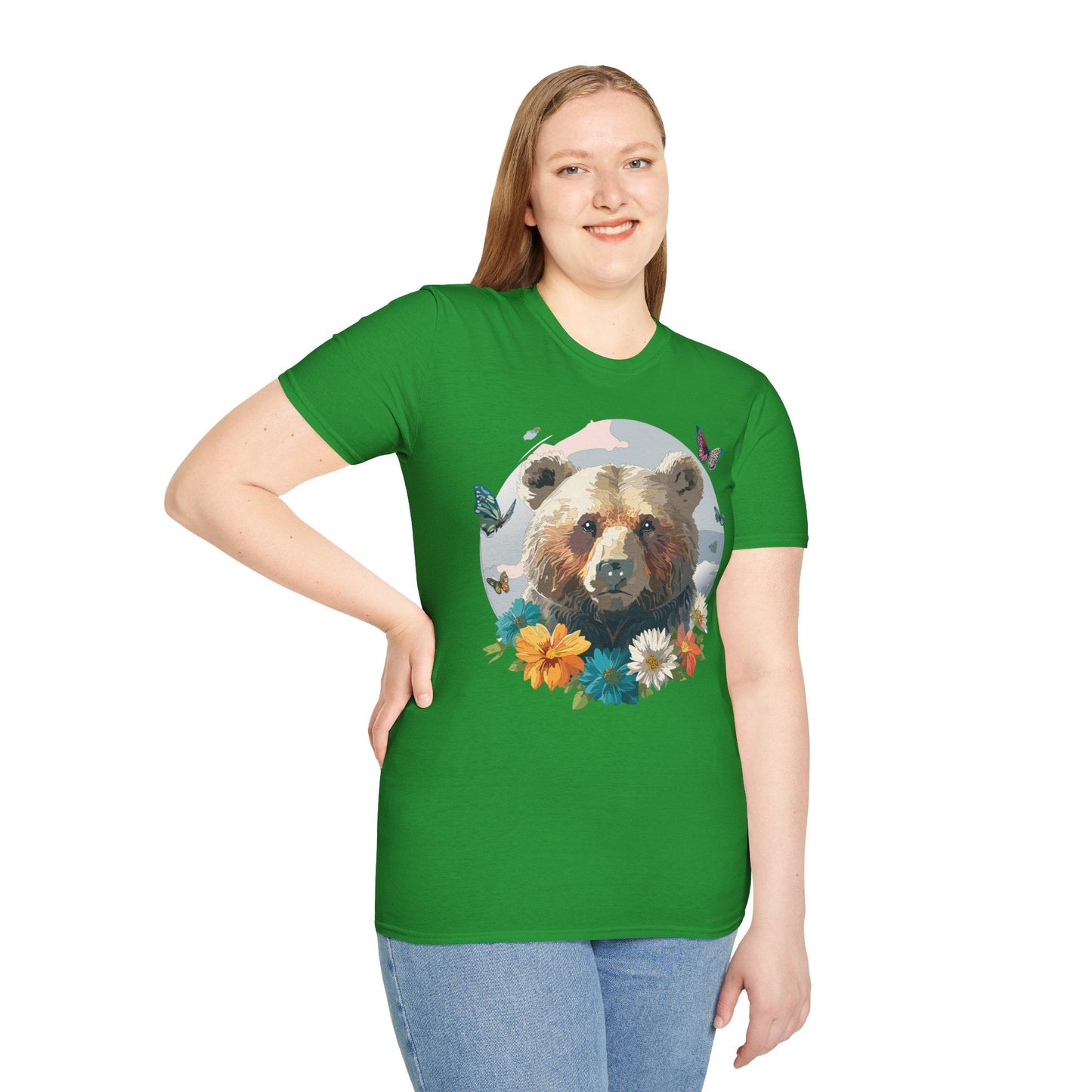 Bear T Shirt Unisex Gildan Softstyle Cotton Tee With Teddy Bear Design Lightweight Comfort