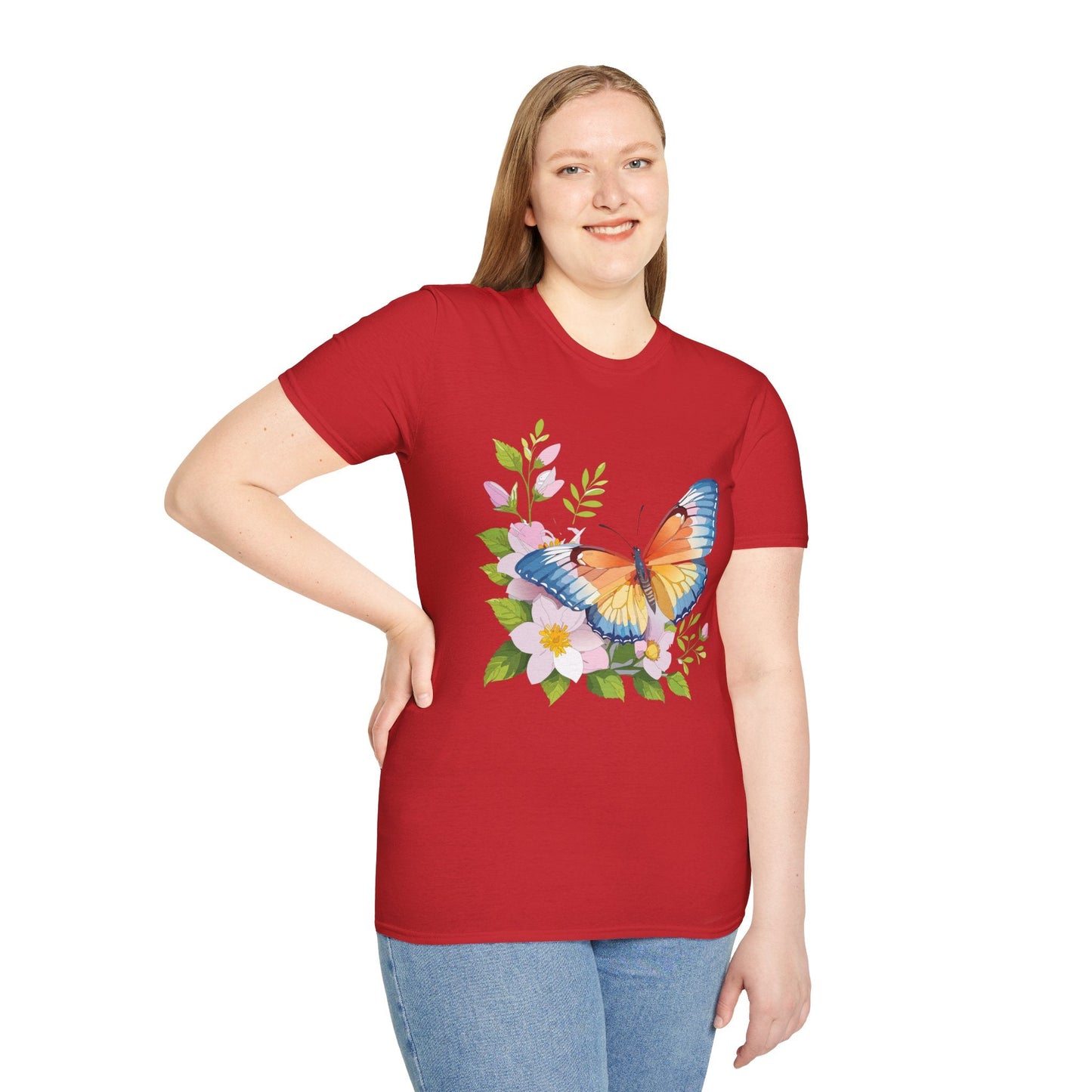 Butterfly T Shirt Unisex Monarch Design Gildan Softstyle 64000 Ring Spun Cotton Tee