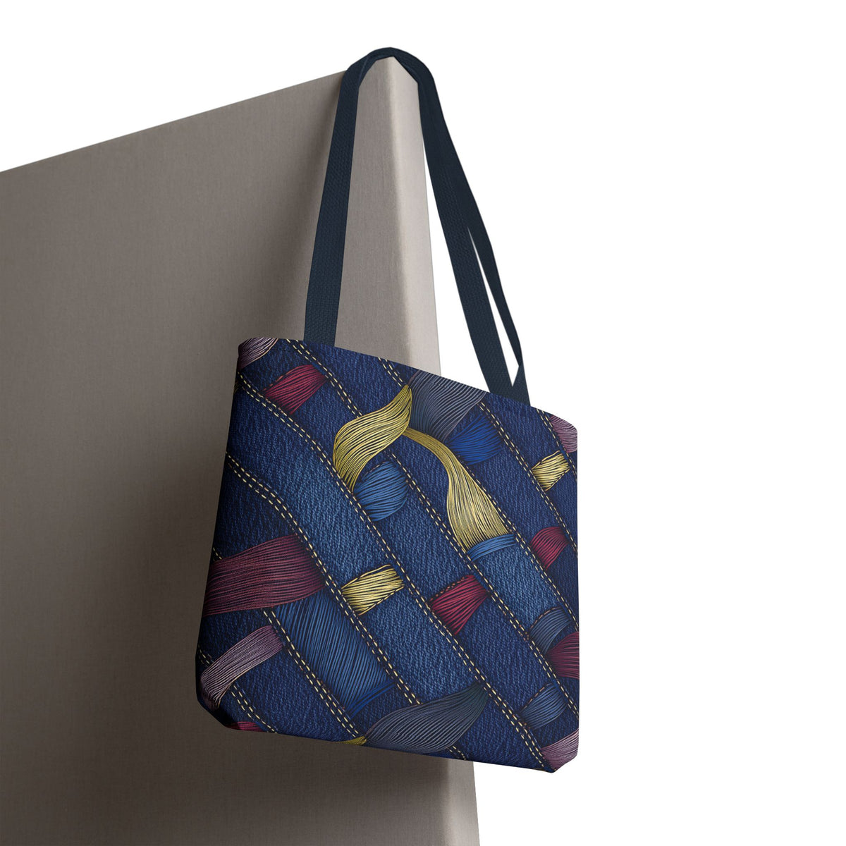 Denim Fabric Imitation Print Unisex Canvas Bag Poly Spun 3 Sizes Tote Bag 145