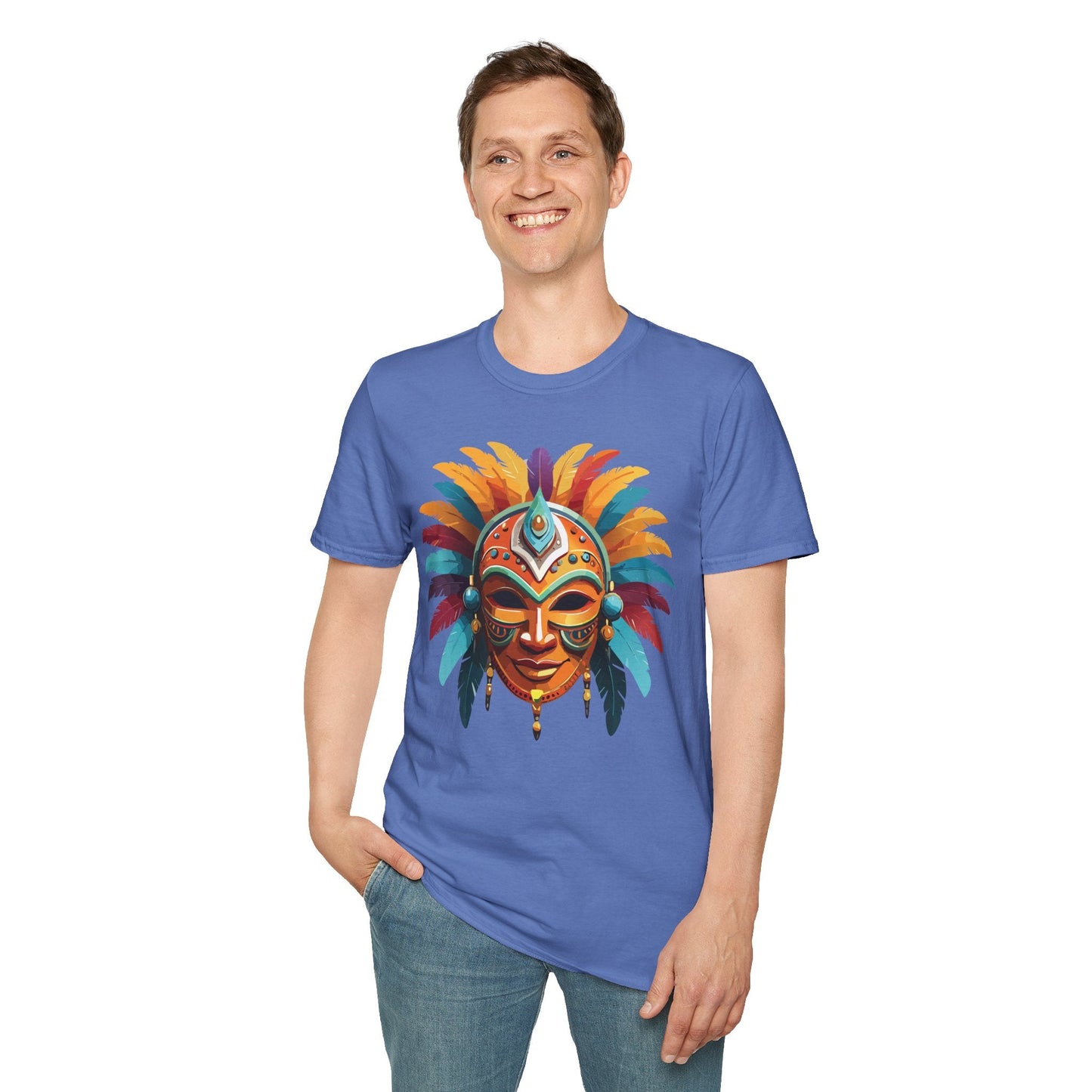 Mask Graphic Unisex Cotton Masquerade Design Artwork Tee 4