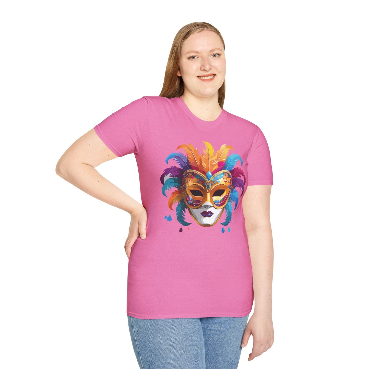 Mask Graphic Unisex Cotton Masquerade Design Artwork Tee 28