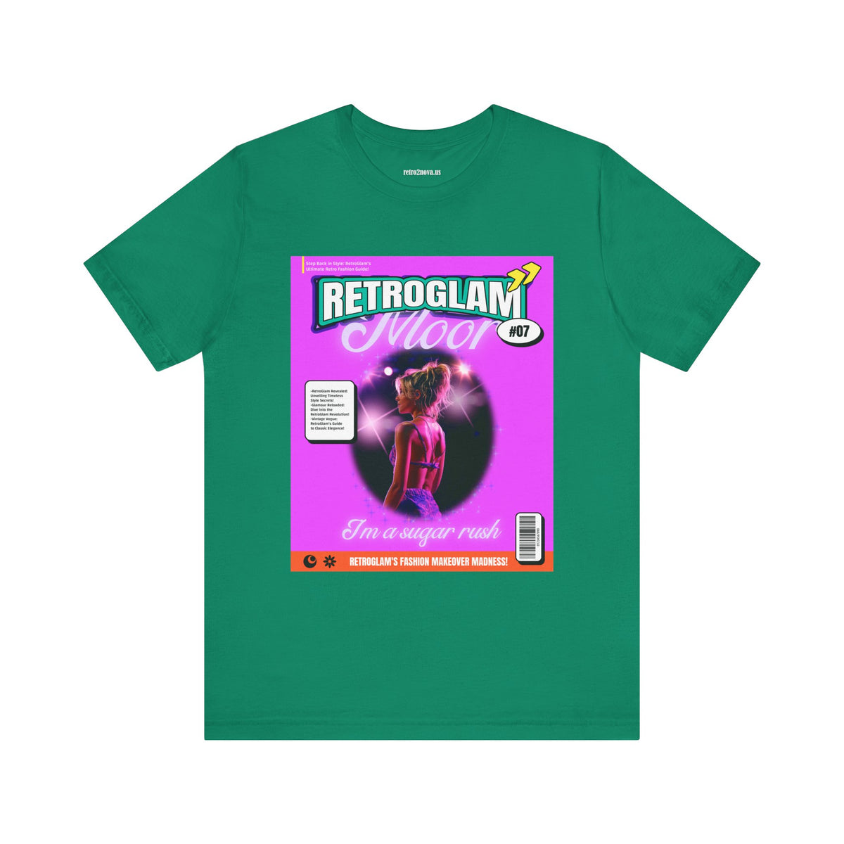 Magazine Cover Graphic Unisex Cotton Bella+Canvas Tee with Retro Poster ab27