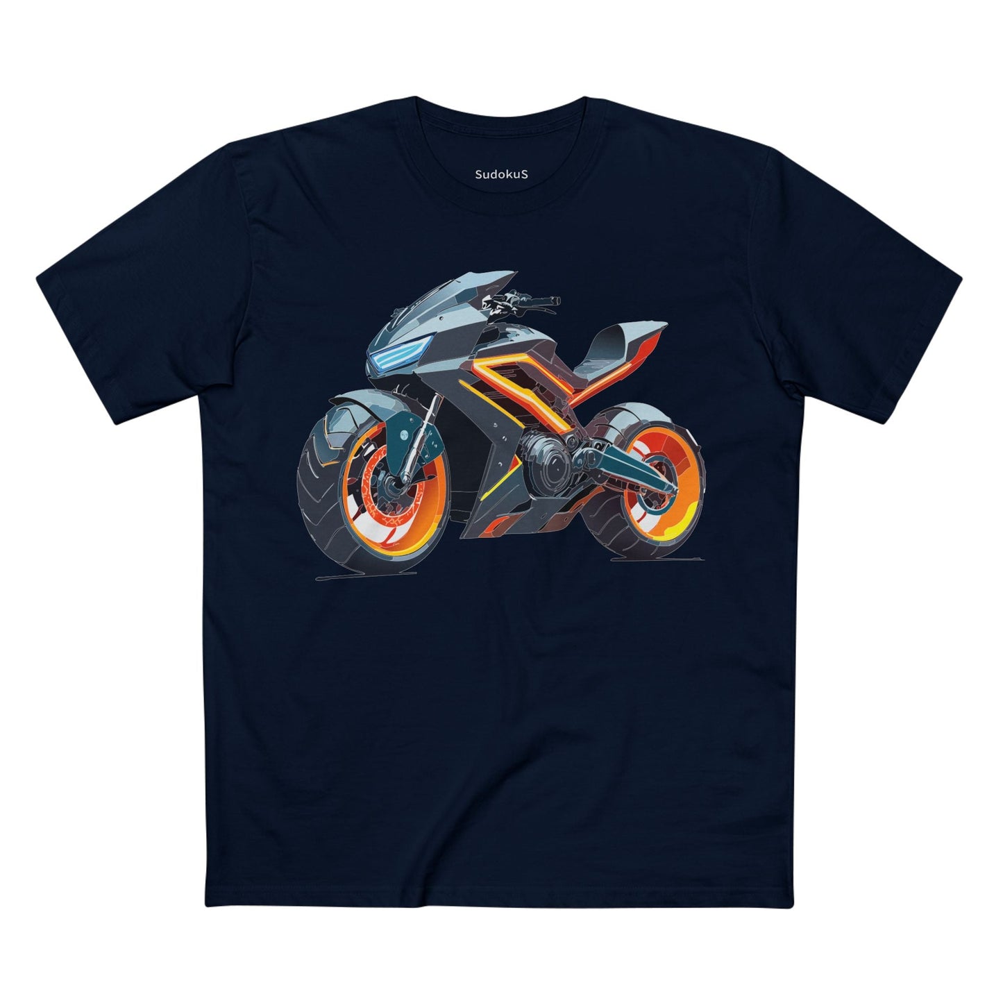 Moto Bike Graphic Unisex 100 Cotton Staple Tee 12