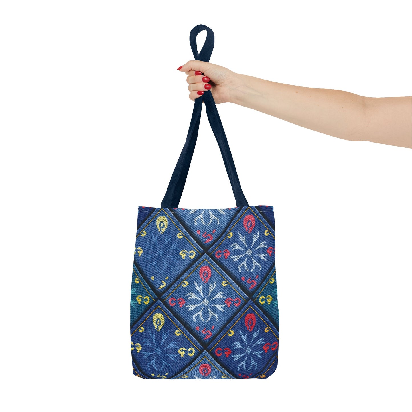 Diwali Graphic Denim Fabric Imitation Print Unisex Canvas Bag Poly Spun 3 Sizes Tote Bag 205-8