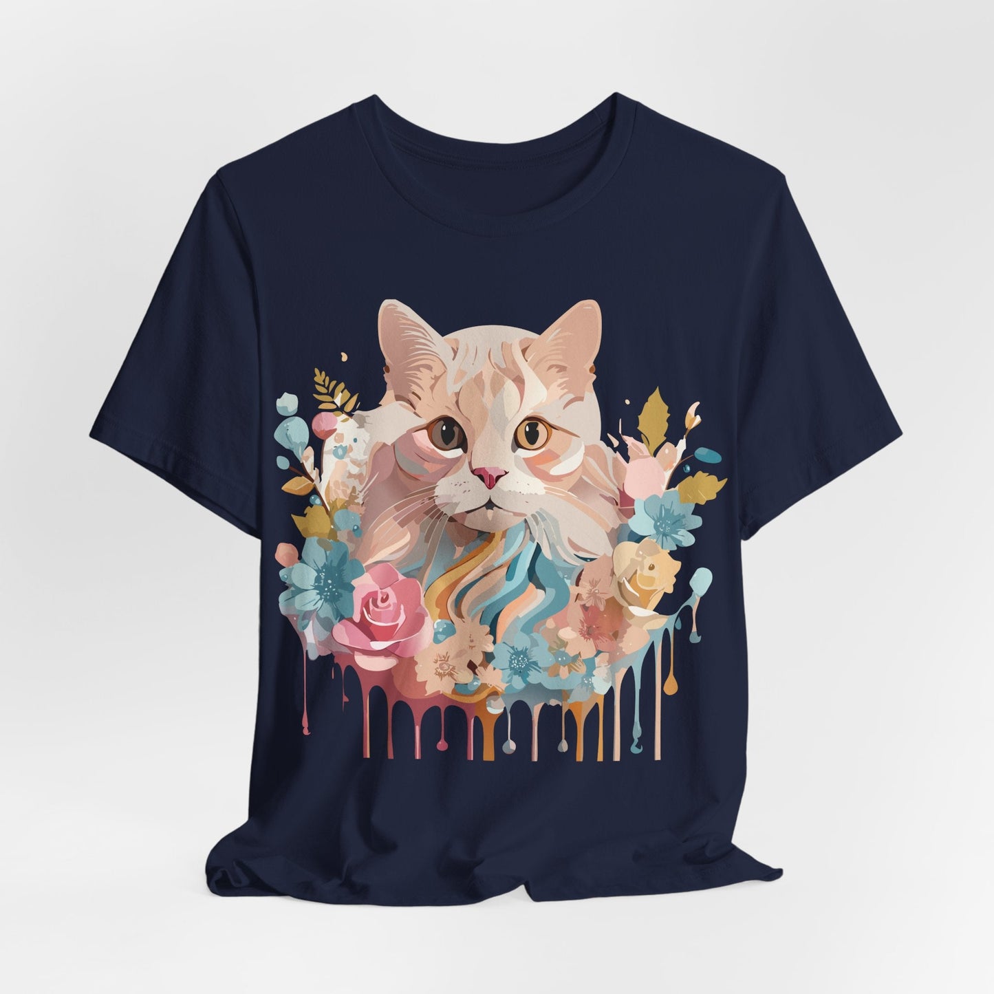 Cat Graphic Tee Unisex Short Sleeve Shirt With Adelpha Vintage Artwork