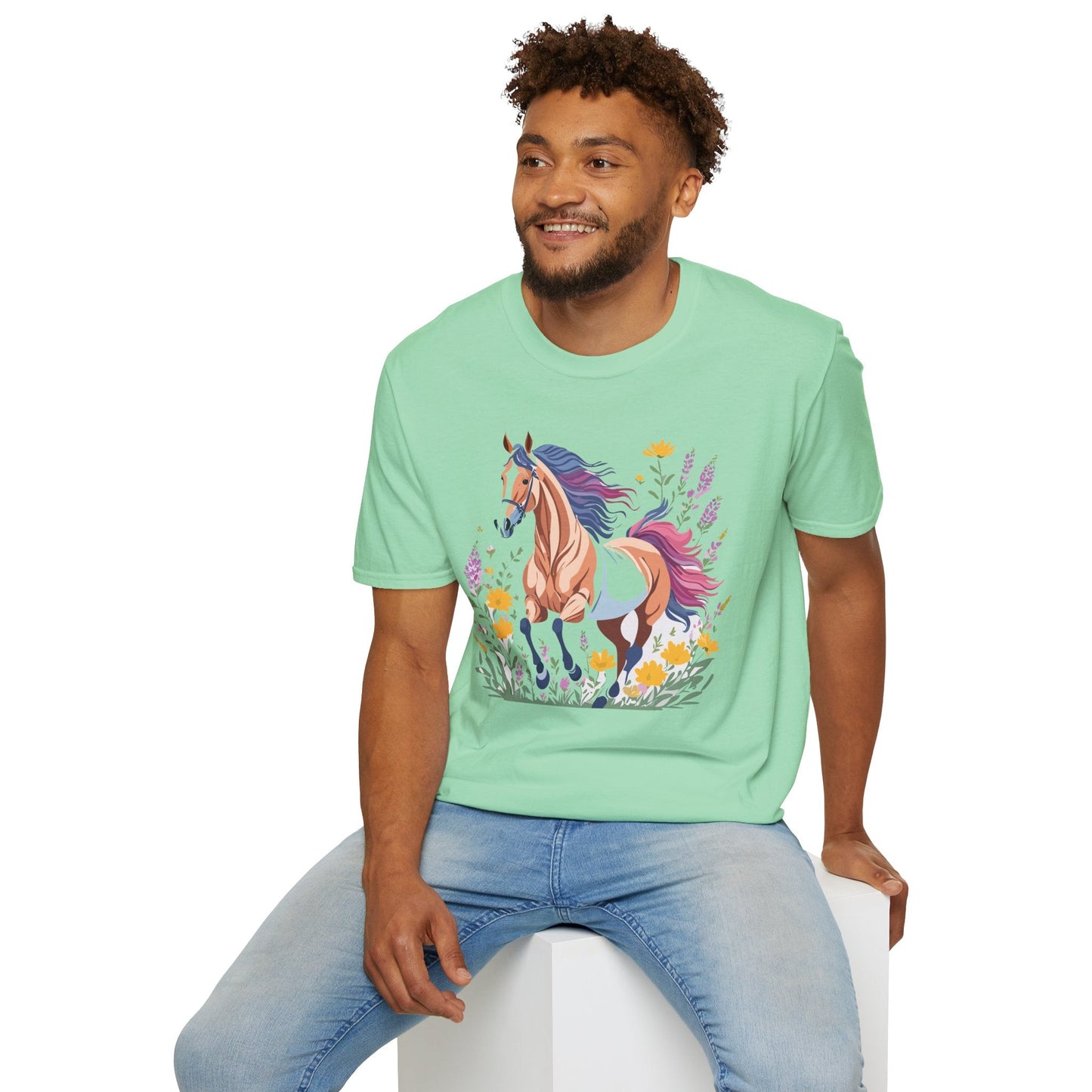 Horse Shirt Unisex Softstyle 64000 Cotton Tee Gildan 100 Percent Ring Spun