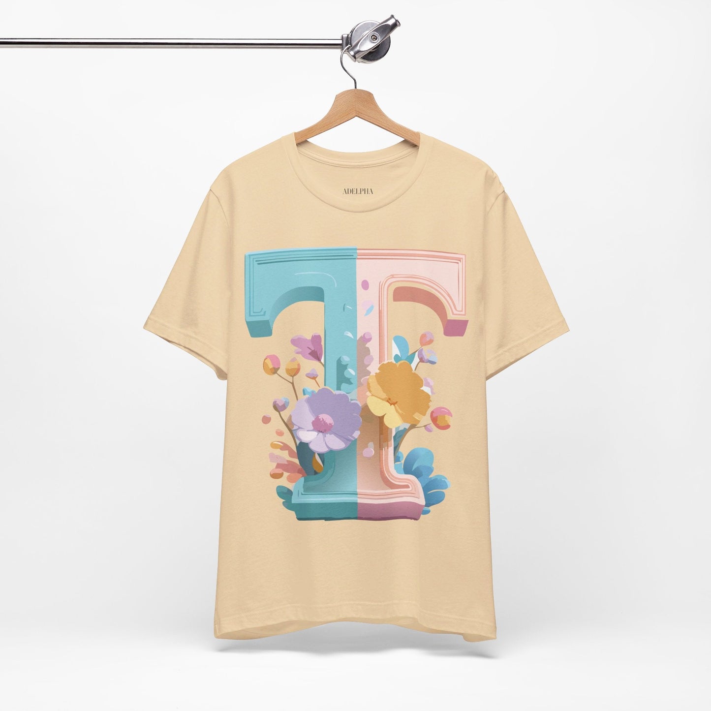Adelpha Graphic Tee Unisex Short Sleeve Letter Shirt Featuring Vintage Inspired Artwork