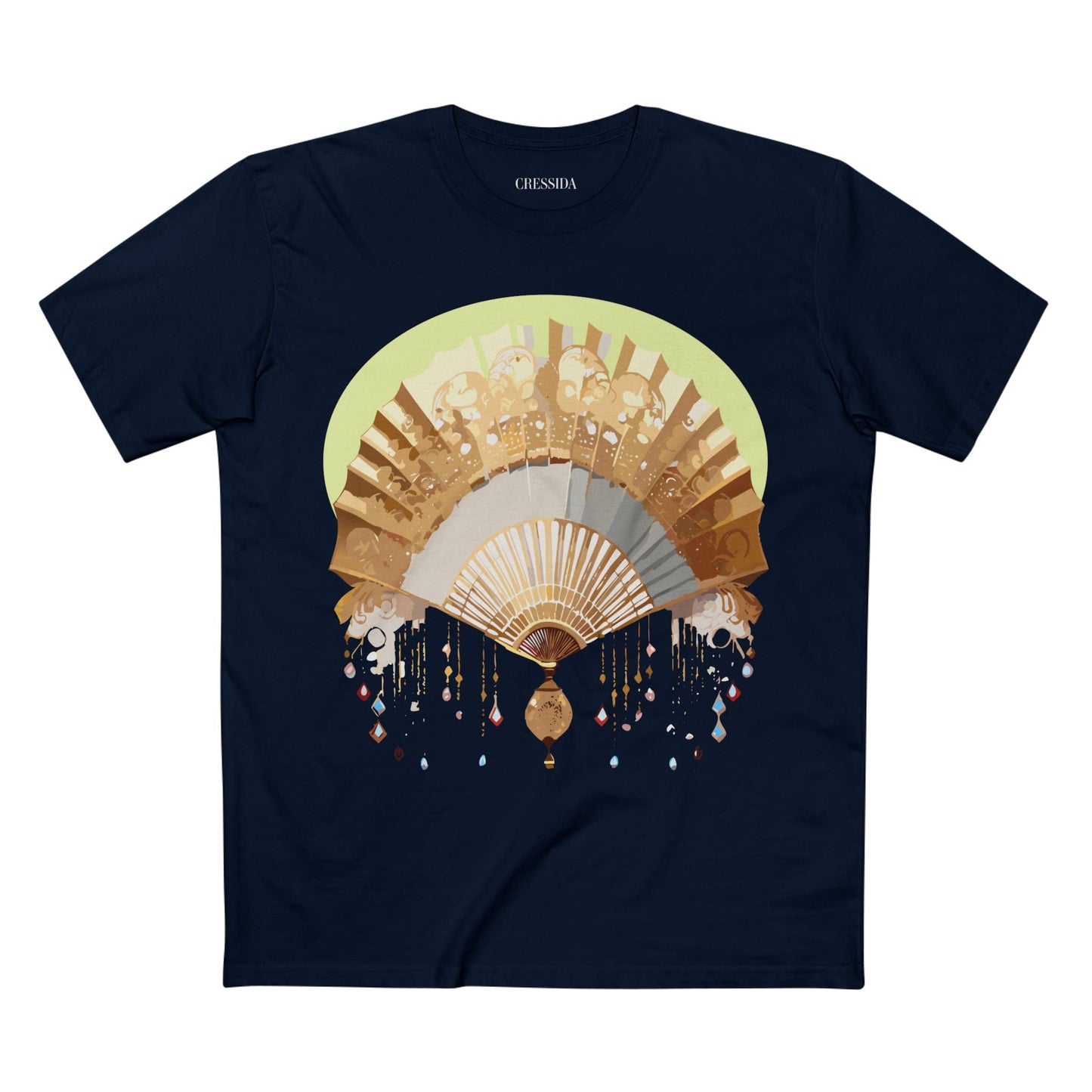 Antique Fan Graphic Design T-Shirt Unisex 100 Cotton Floral Carnival Artwork Tee 18