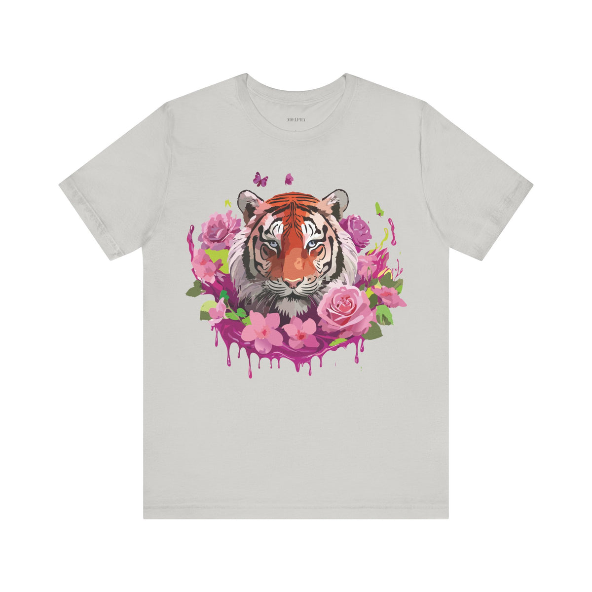 Tiger Graphic Unisex Cotton Bella+Canvas Tee with Art Animal Design d91