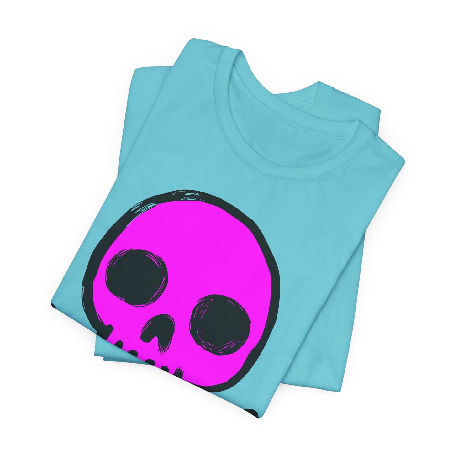 Pink Skull Graphic Design Tee, Skull Shirt, Vintage Tees, Art Design T-Shirt, Vintage Graphic Tee, Art Shirts with Skulls