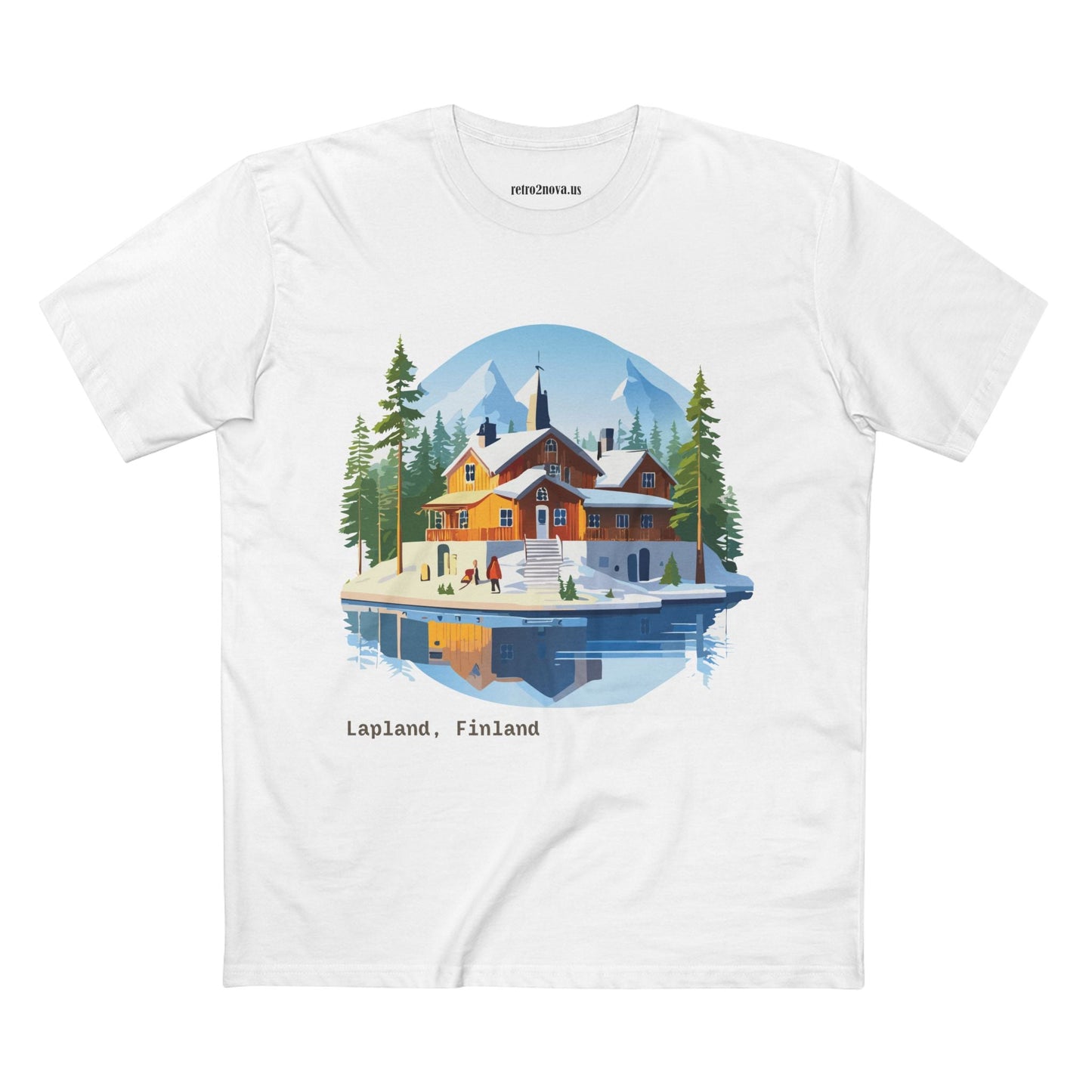 Lapland Travel Shirt Unisex Premium Cotton Tee With Original Art Design Retro2Nova
