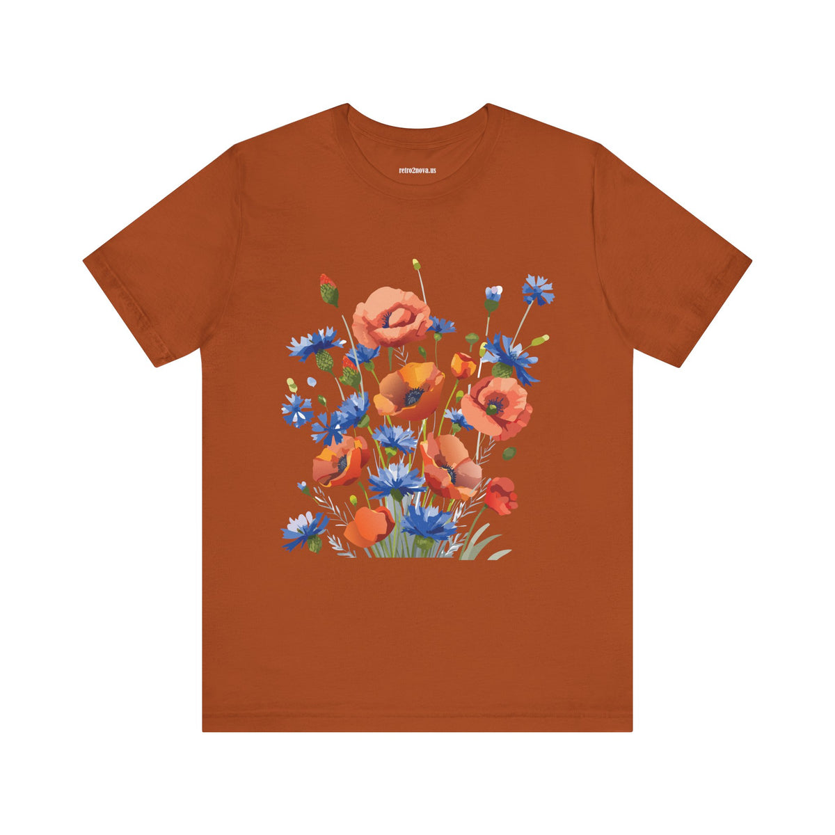 Floral Graphic Unisex Cotton Bella+Canvas Tee with Flowers Design ab8