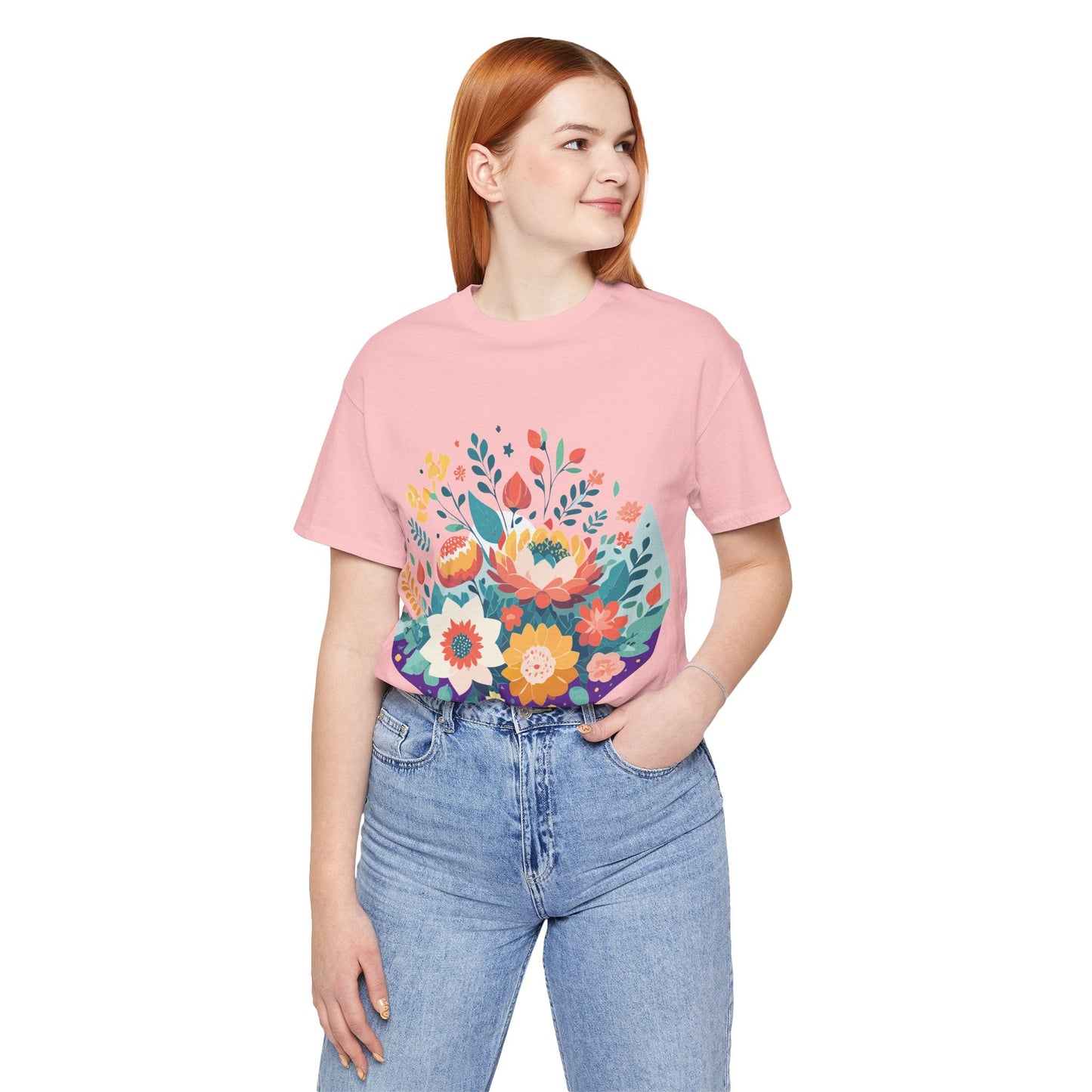 Flowers Shirt Floral Shirt Unisex Jersey Short Sleeve Tee Breathable Fabric Free Shipping