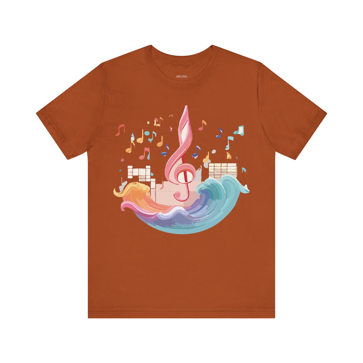 Music Graphic Unisex Cotton Bella+Canvas Tee with Art Design n159