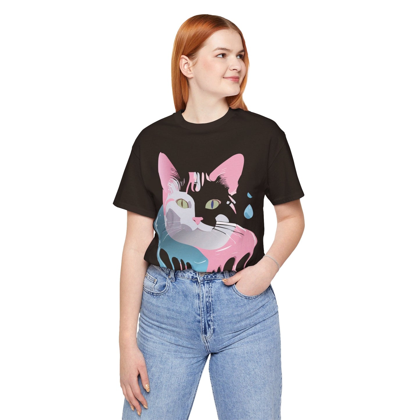 Cat Graphic Tee Unisex Short Sleeve T Shirt Adelpha Vintage Inspired Design