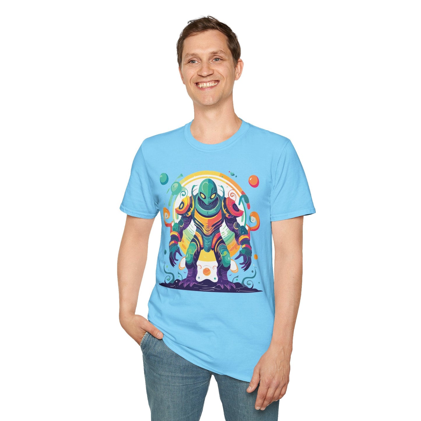 Cosmos Alien T Shirt Unisex Softstyle 64000 with Art Design Durable Comfort Artwork Tee