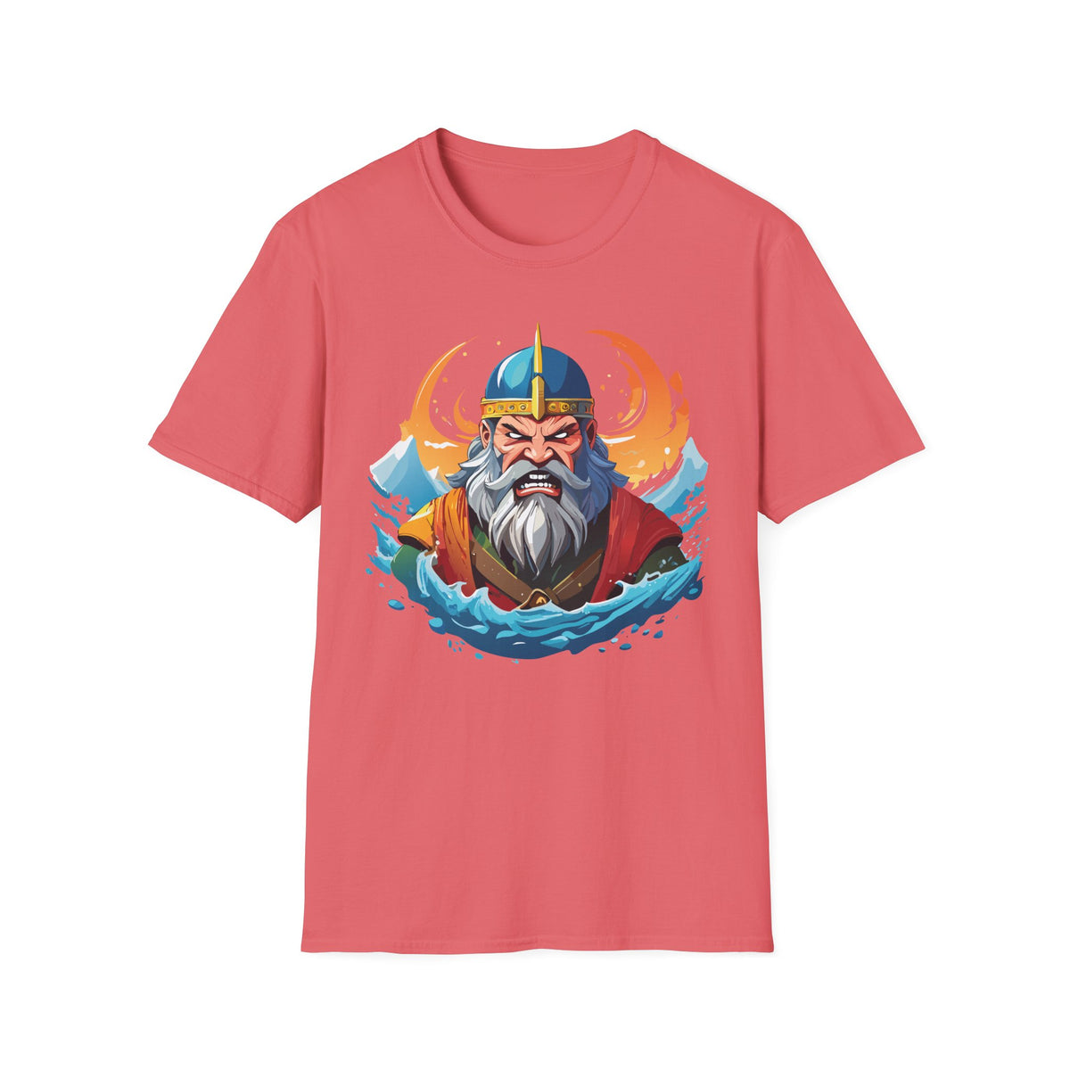 Viking Sea King T-Shirt | Norse Warrior Helmet Illustration