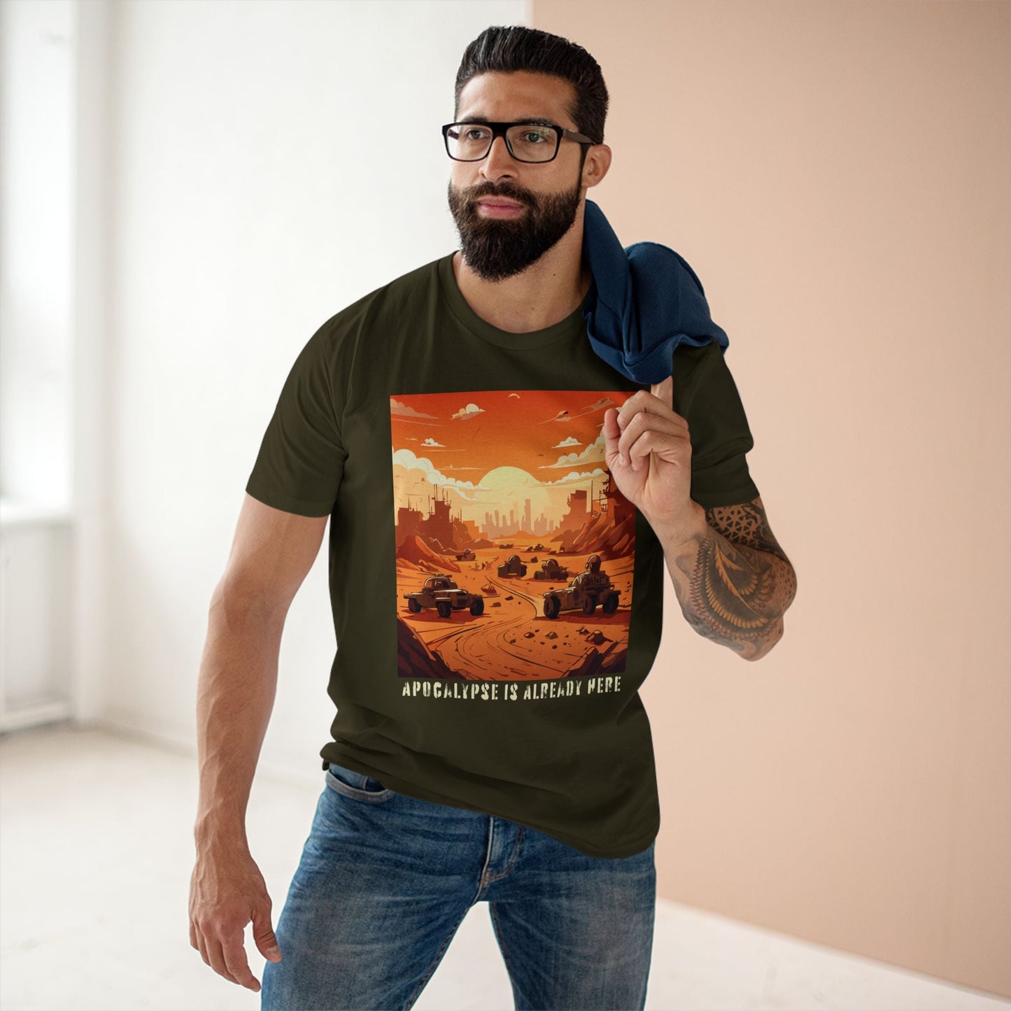 Retro2Nova Cataclysm Doomsday Unisex Premium Cotton Tee With Original Art Design