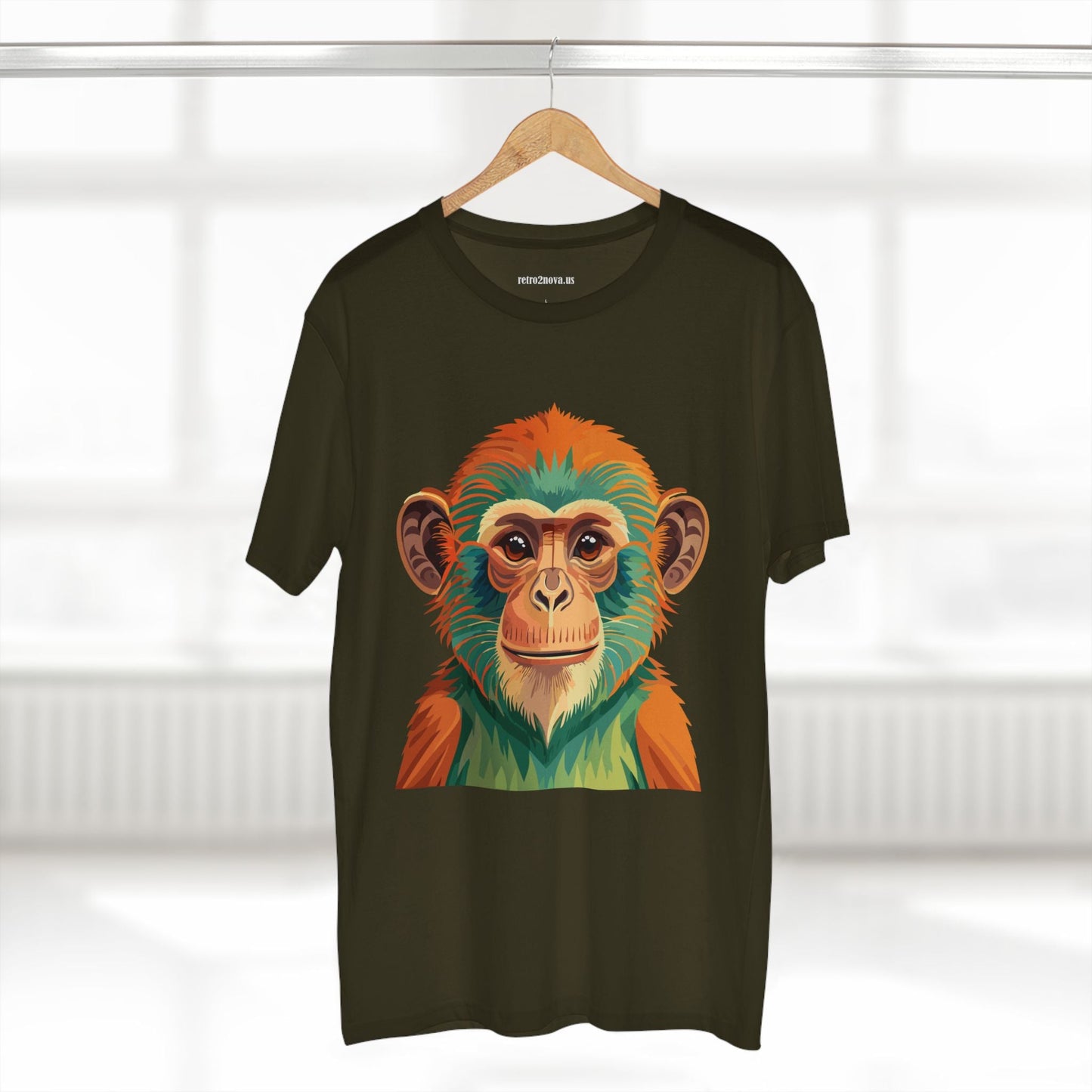 Retro2Nova Monkey Shirt Unisex Premium Cotton Staple Tee With Original Art Design From Our Art Collection