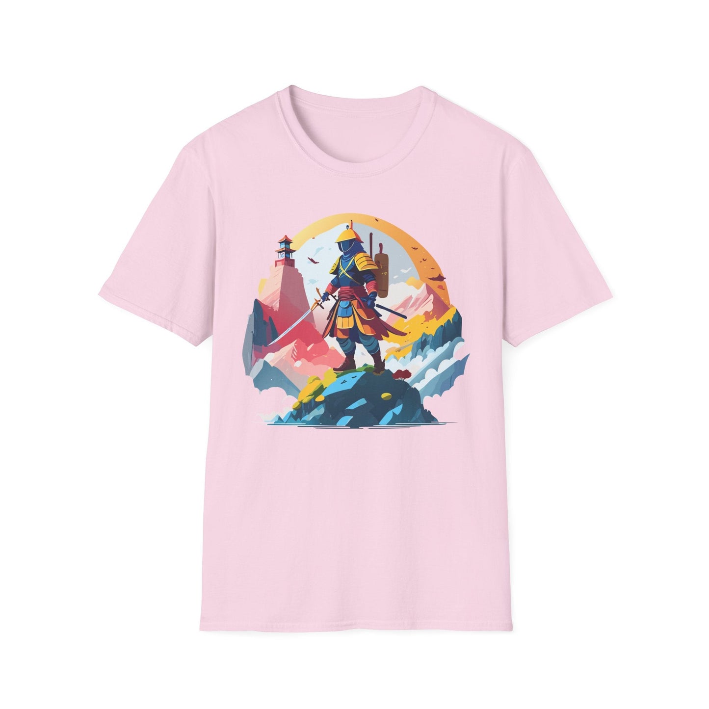 Samurai Unisex T Shirt Softstyle 64000 Short Sleeve Tee 100 Percent Cotton Breathable Comfort Fit