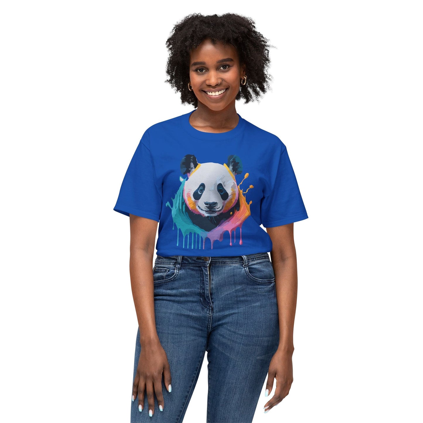 Unisex HD Cotton Panda T Shirt With Full Color Panda Art Print Made In USA Premium Fit For All Sizes