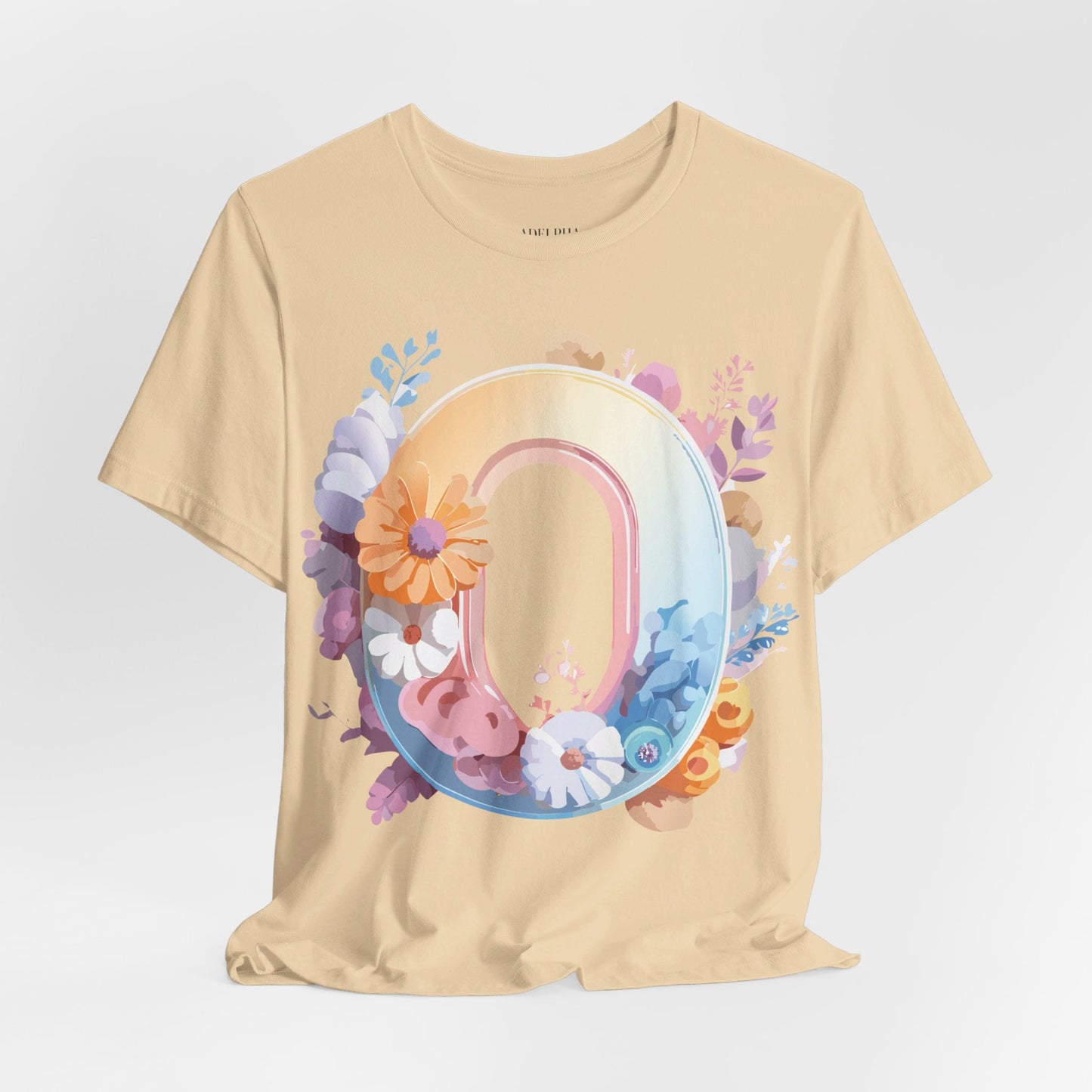 Letter O Graphic Tee Unisex Shirt Adelpha Vintage Inspired Art Design Short Sleeve