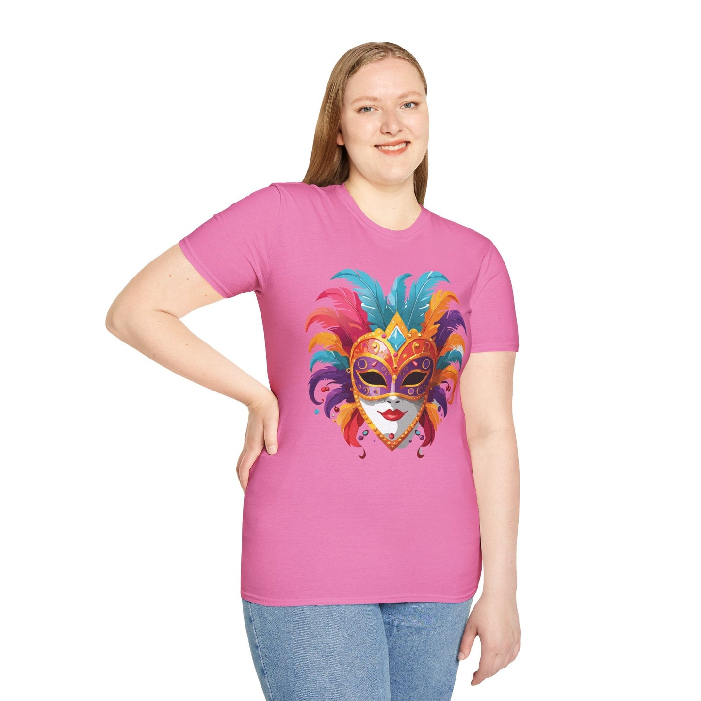Mask Graphic Unisex Cotton Masquerade Design Artwork Tee 27