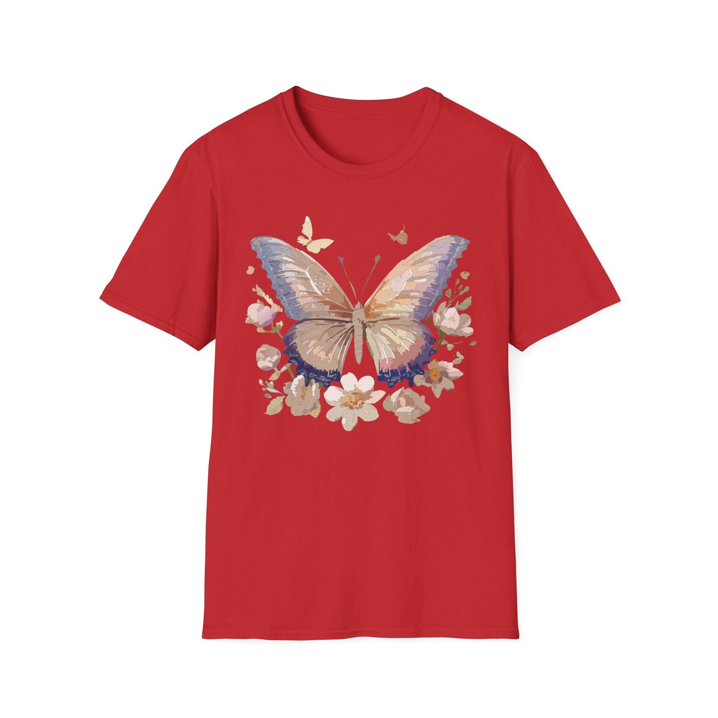 Butterfly T Shirt Unisex Softstyle Monarch Design 100 Percent Cotton Tee For Everyday Comfort
