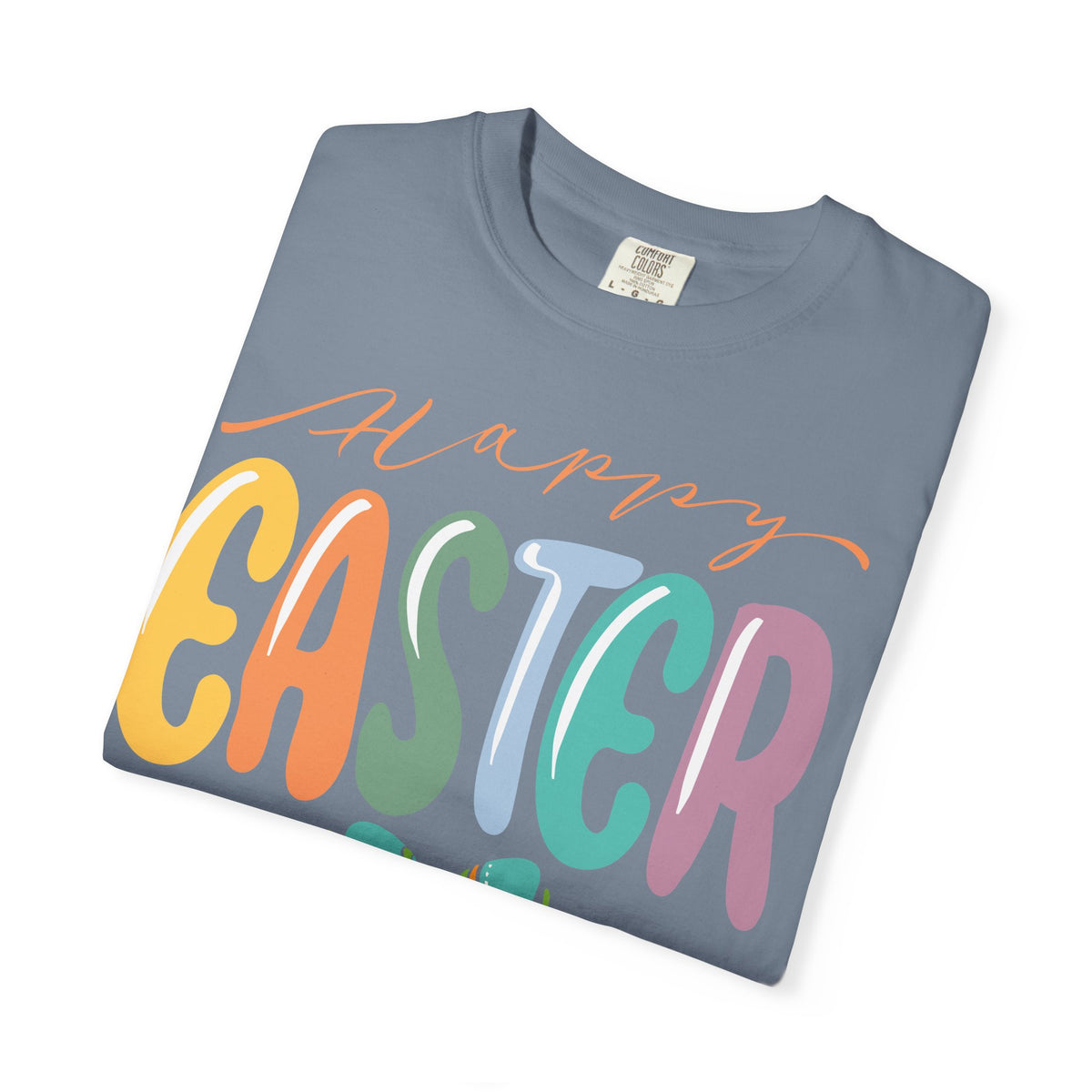 Happy Easter T-Shirt, Tee Shirt with Easter Signature, T Shirt with Easter Prints, Tee Shirt with Easter Design