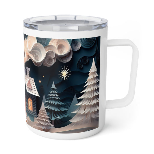4 Art Design Insulated Coffee Mug Clear Lid 10oz Insulated Coffee Mug 10oz