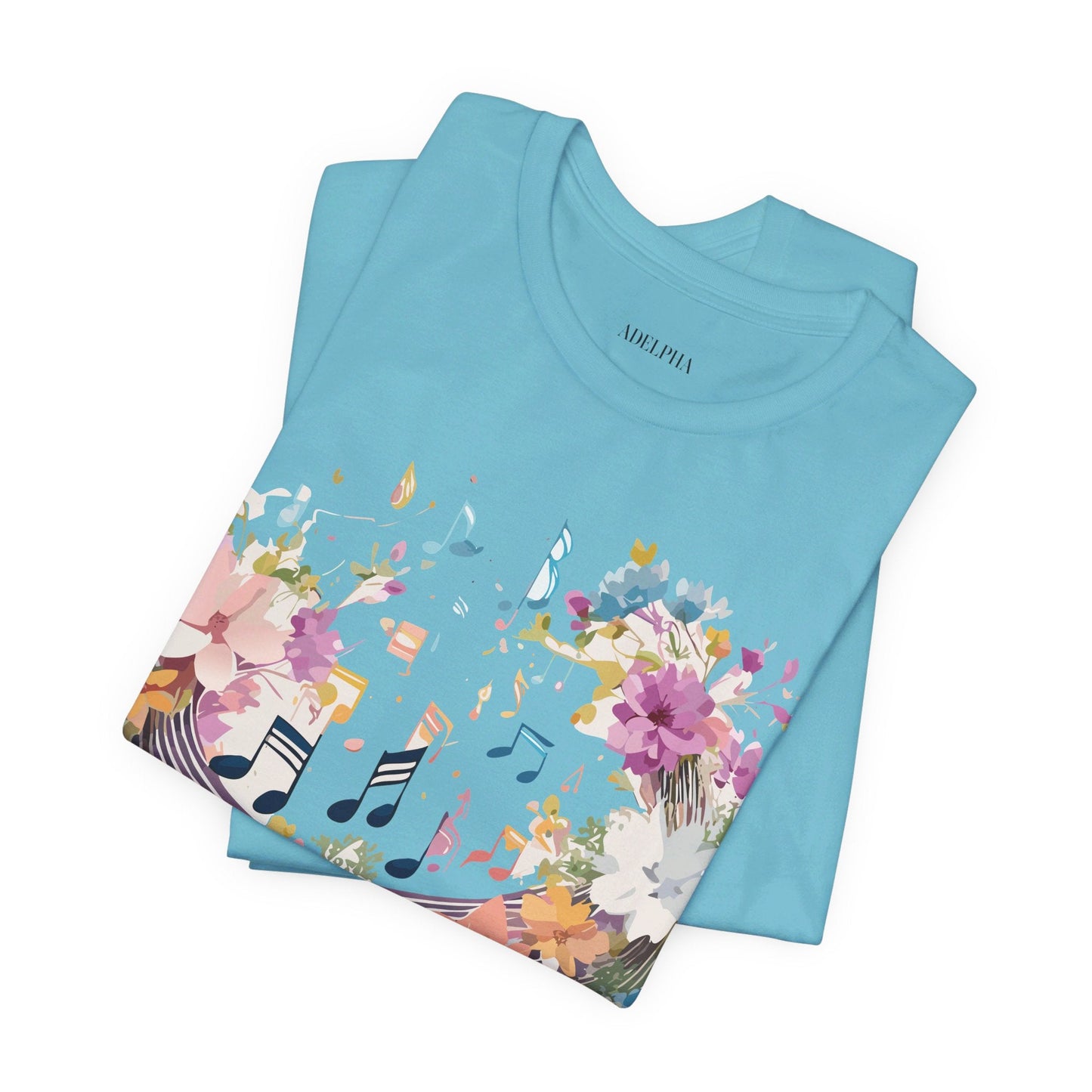 Music Graphic Unisex 100 Cotton Vintage Art with Musical Elements Tee 114