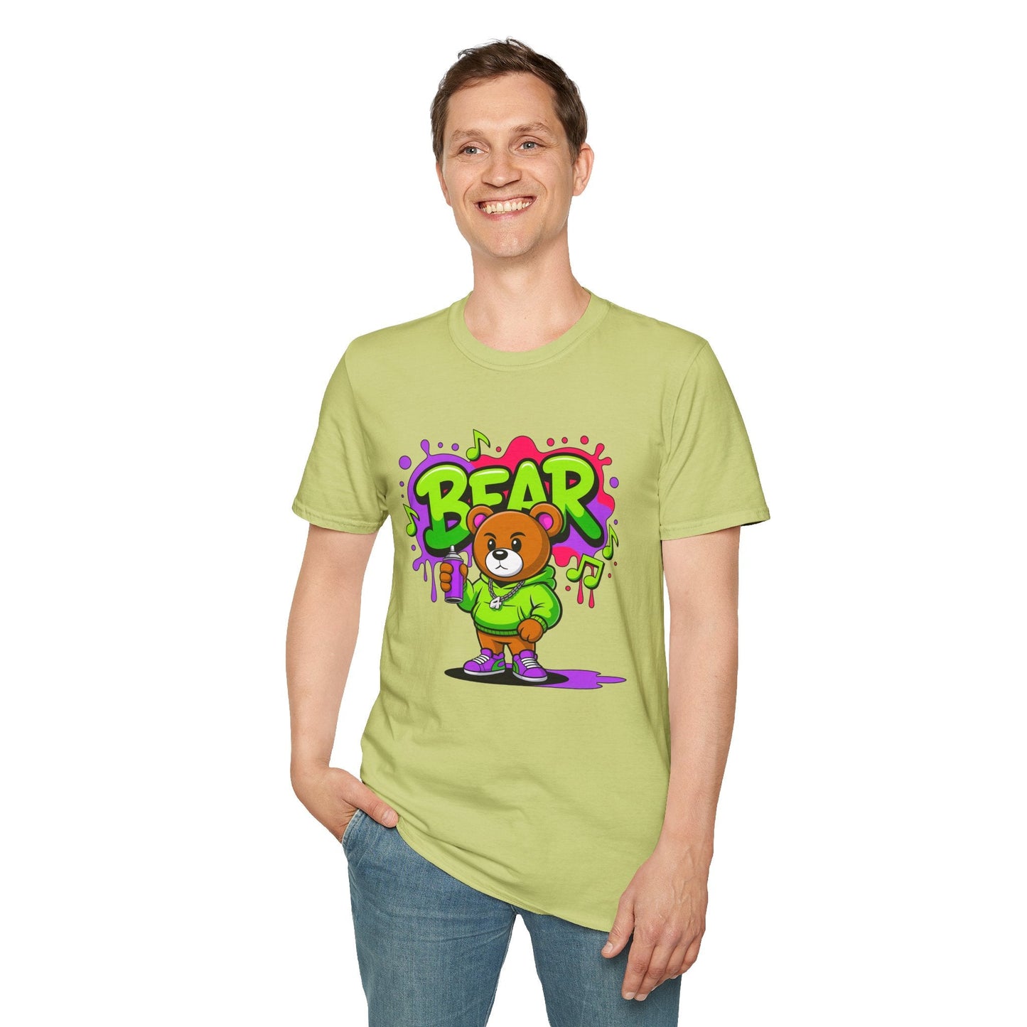 Cartoon T Shirt With Animation Funny Animals Tee Gildan Softstyle 64000 100 Percent Ring Spun Cotton