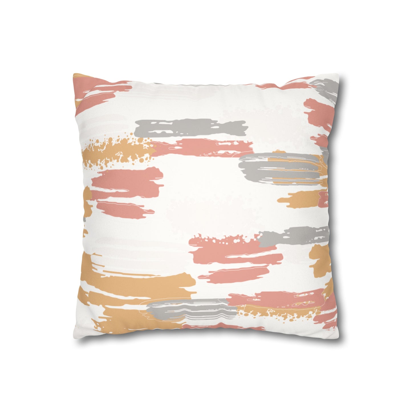 Faux Suede Pillowcase with Abstract print