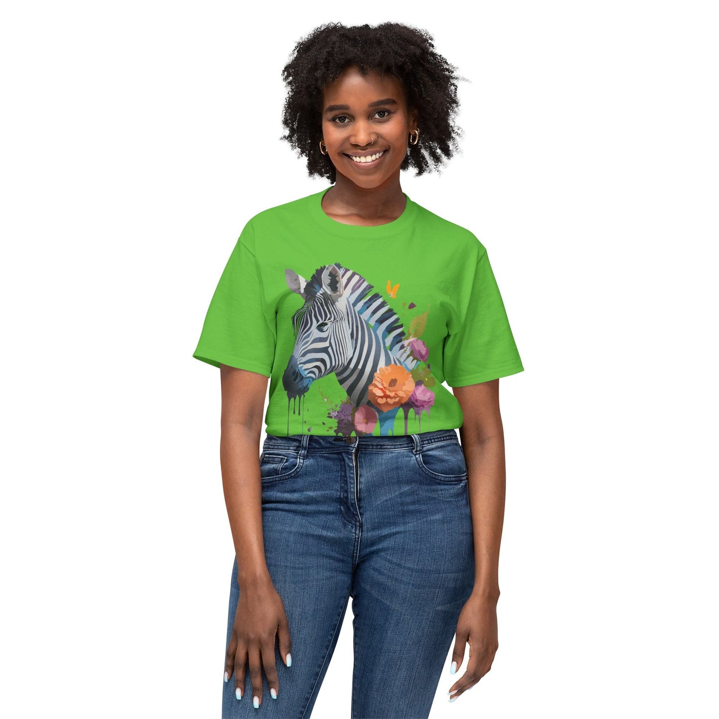 Unisex Zebra Art T Shirt With Full Color Print HD Cotton Tee Made In USA For Everyday Style