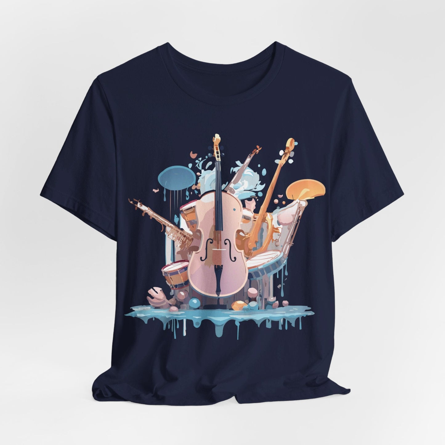 Music Graphic Unisex 100 Cotton Vintage Art with Musical Elements Tee 81