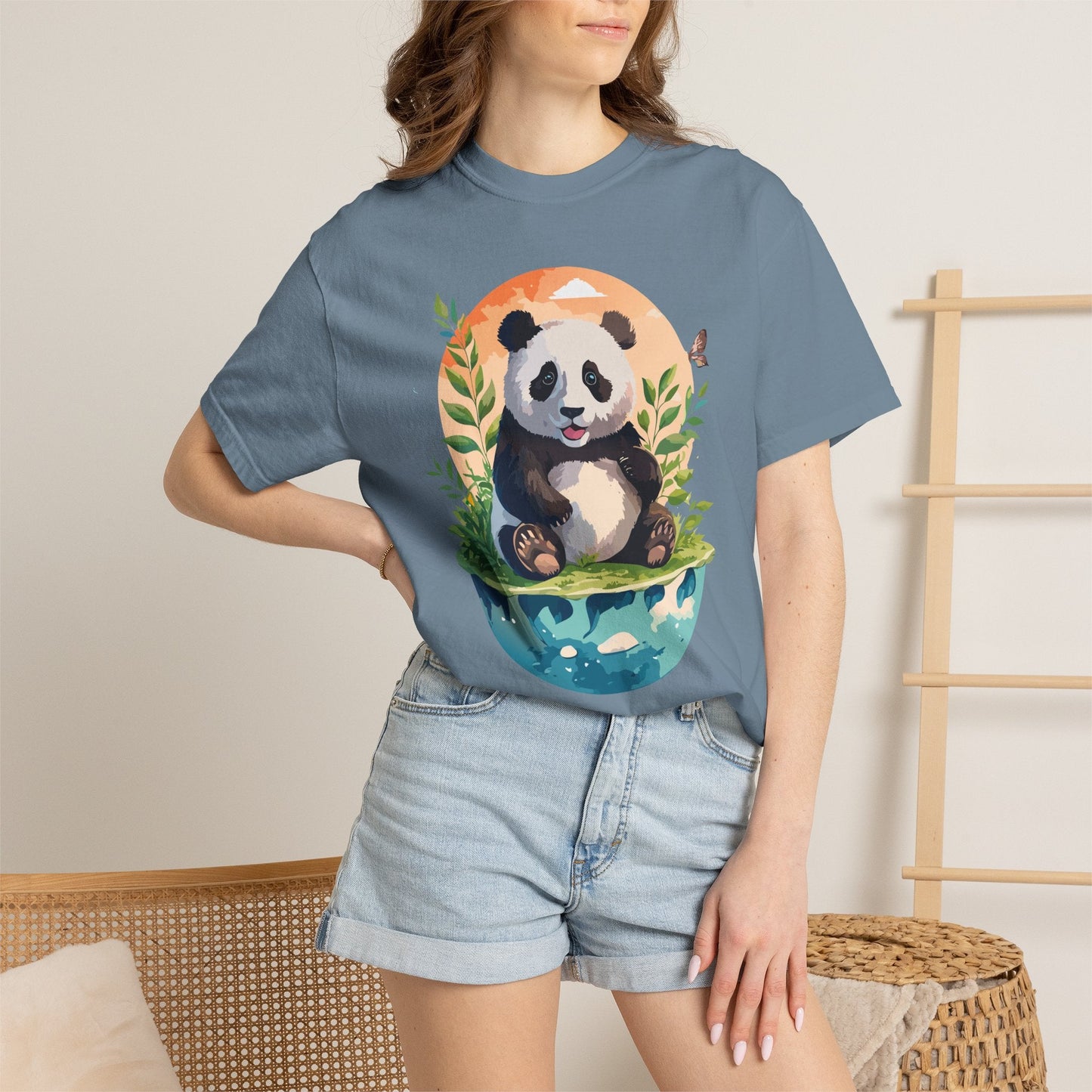 Panda Portrait Graphic T-Shirt Unisex Cotton Floral Animal Art Tee pp4