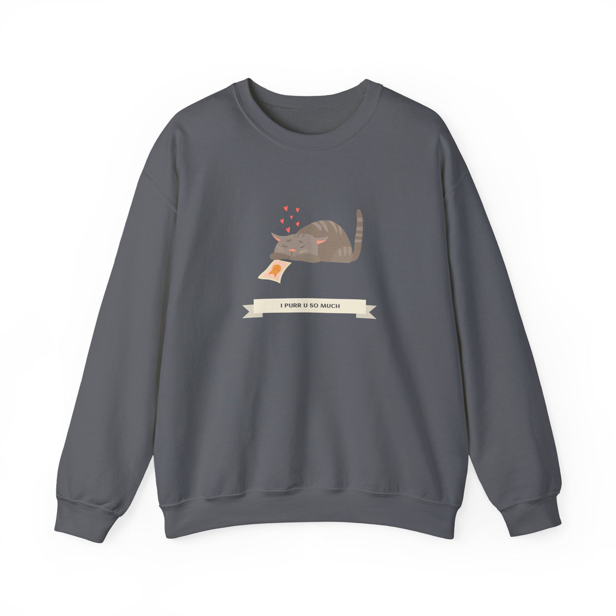 Cat Graphic Valentine's Day Sweatshirt Unisex 50/50 Cotton-Poly Animal Sweatshirt w07