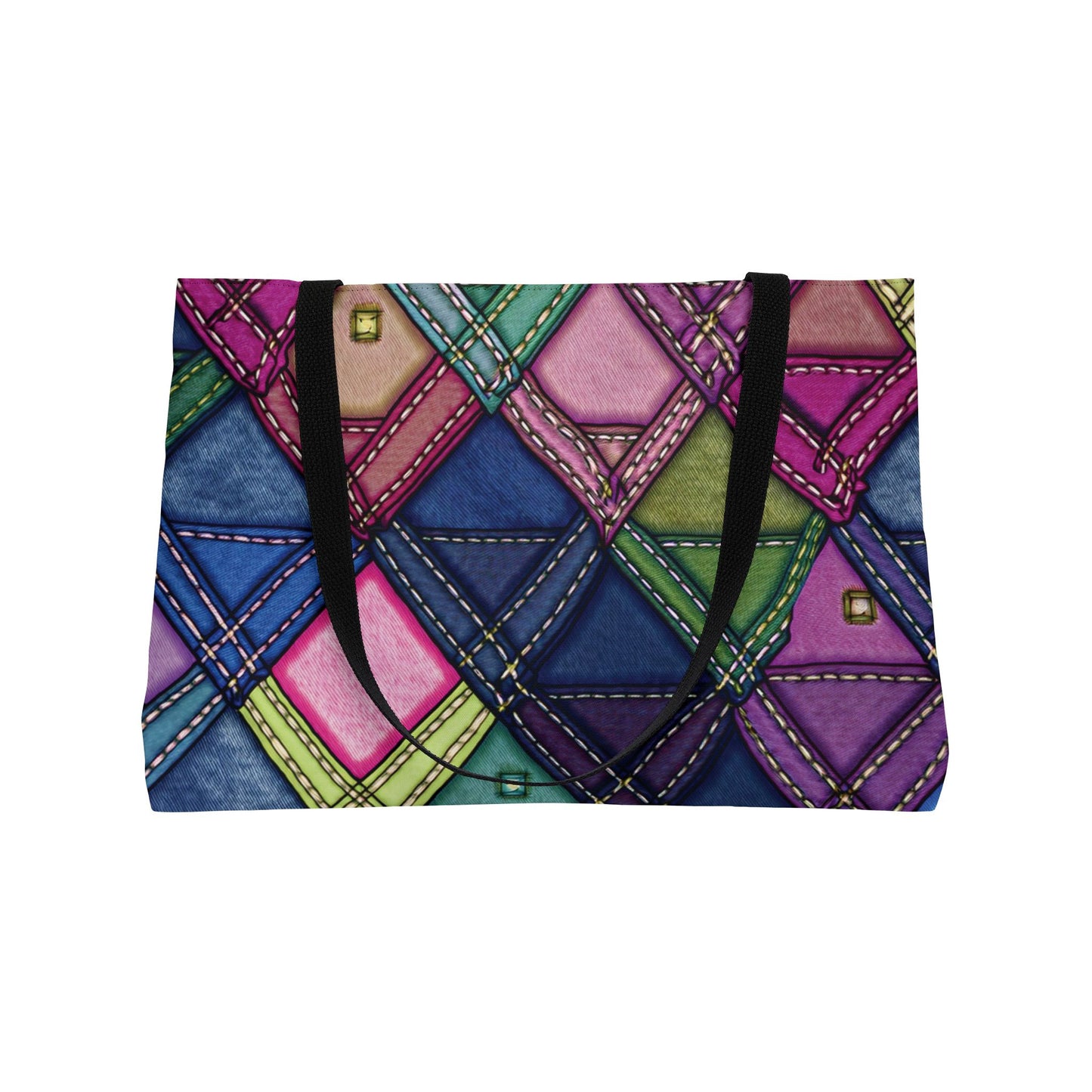 Denim Print Yoga Bag High-Quality 100% Spun Polyester 24x13 Canvas Gym Bag 51