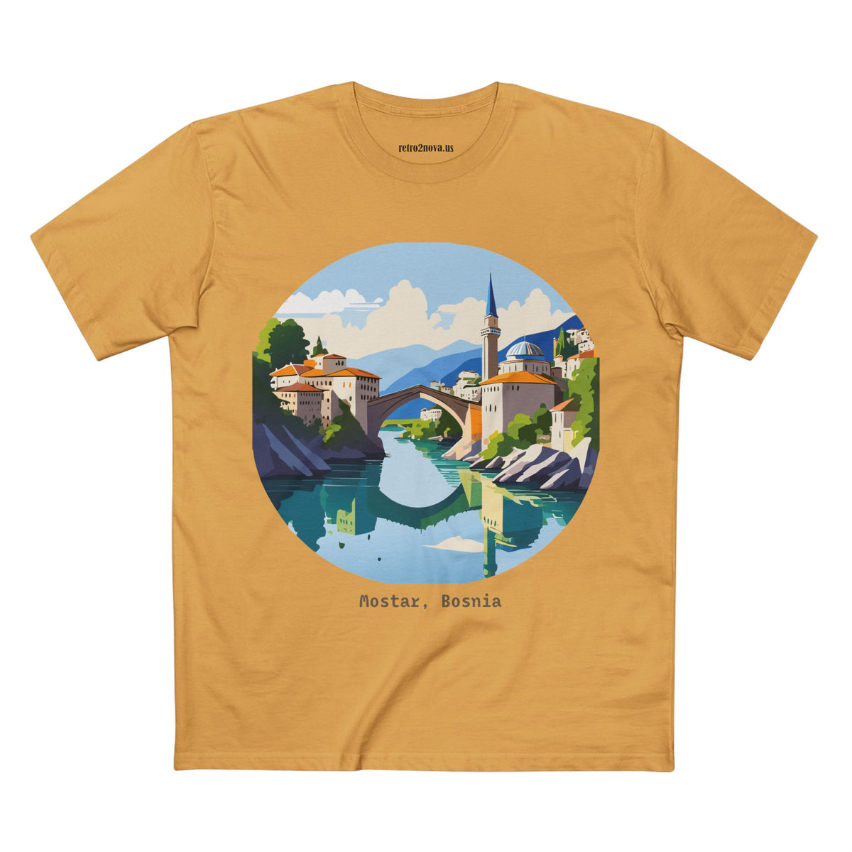 Mostar Bosnia illustration tee | Stari Most bridge t-shirt