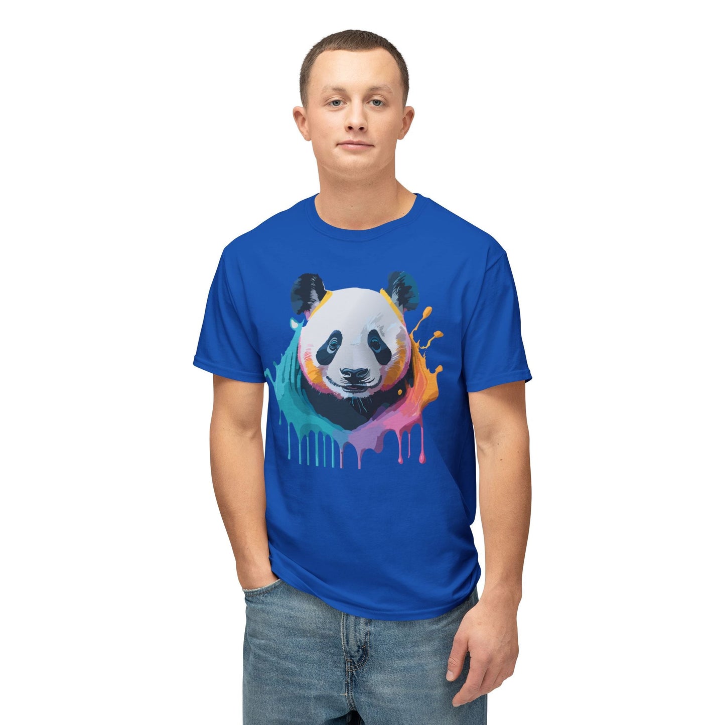 Unisex HD Cotton Panda T Shirt With Full Color Panda Art Print Made In USA Premium Fit For All Sizes