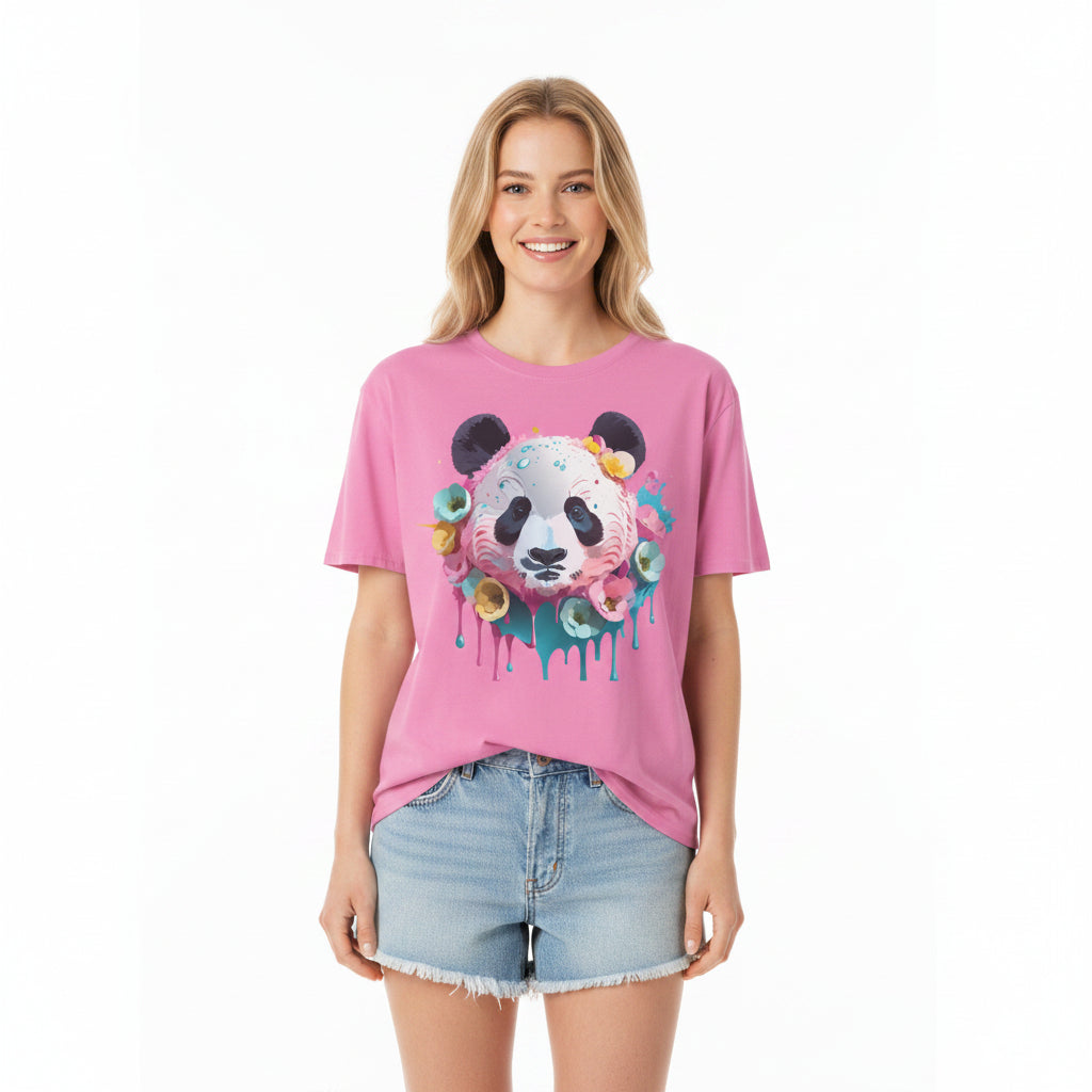Panda Shirt Unisex T Shirt Graphic Tee Animal Print Gildan Softstyle 64000 100 Percent Cotton